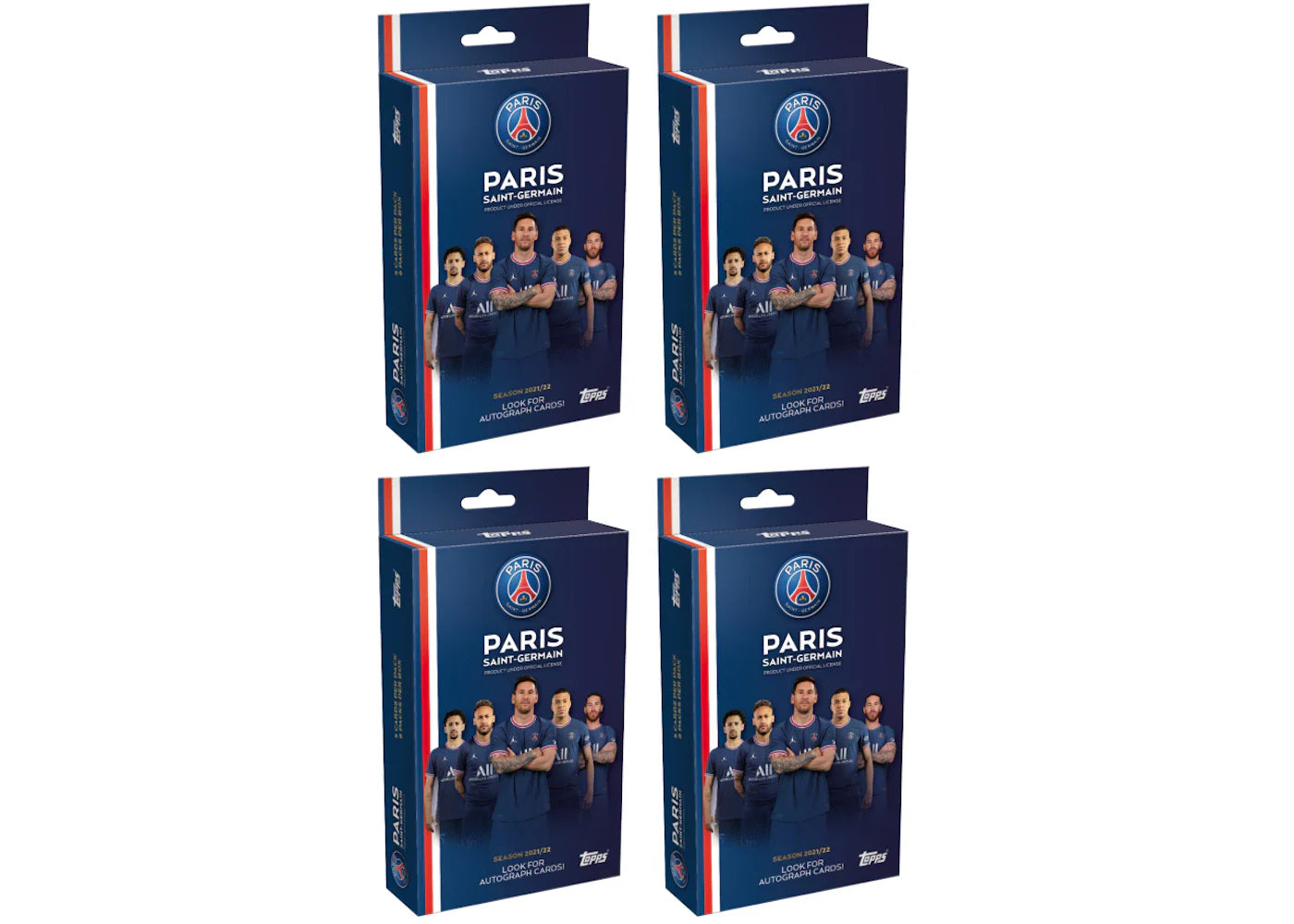 2021-22 Topps Paris Saint-Germain Team Set Soccer Box 4x Lot