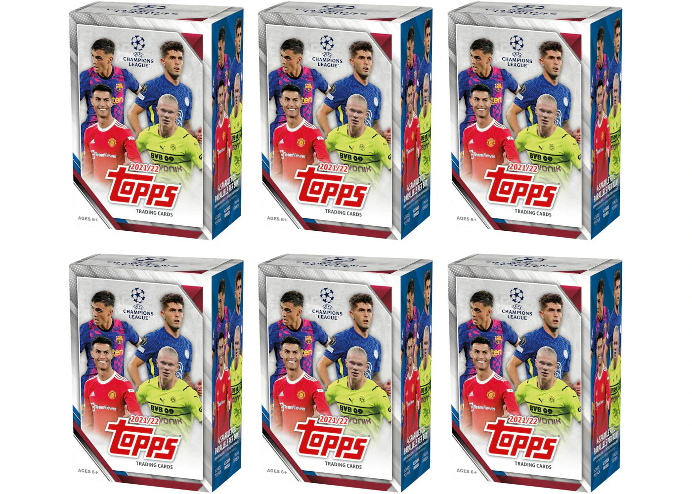 2021-22 Topps UEFA Champions League Collection Soccer Blaster Box 6x Lot