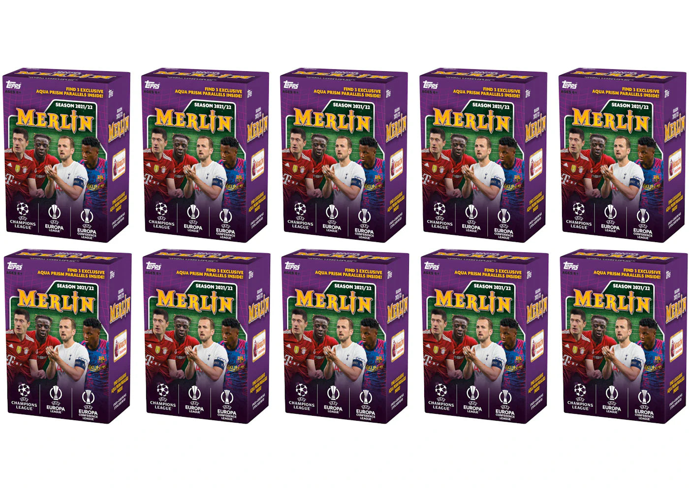 2021-22 Topps UEFA Champions League Merlin Soccer Blaster Box 10x Lot