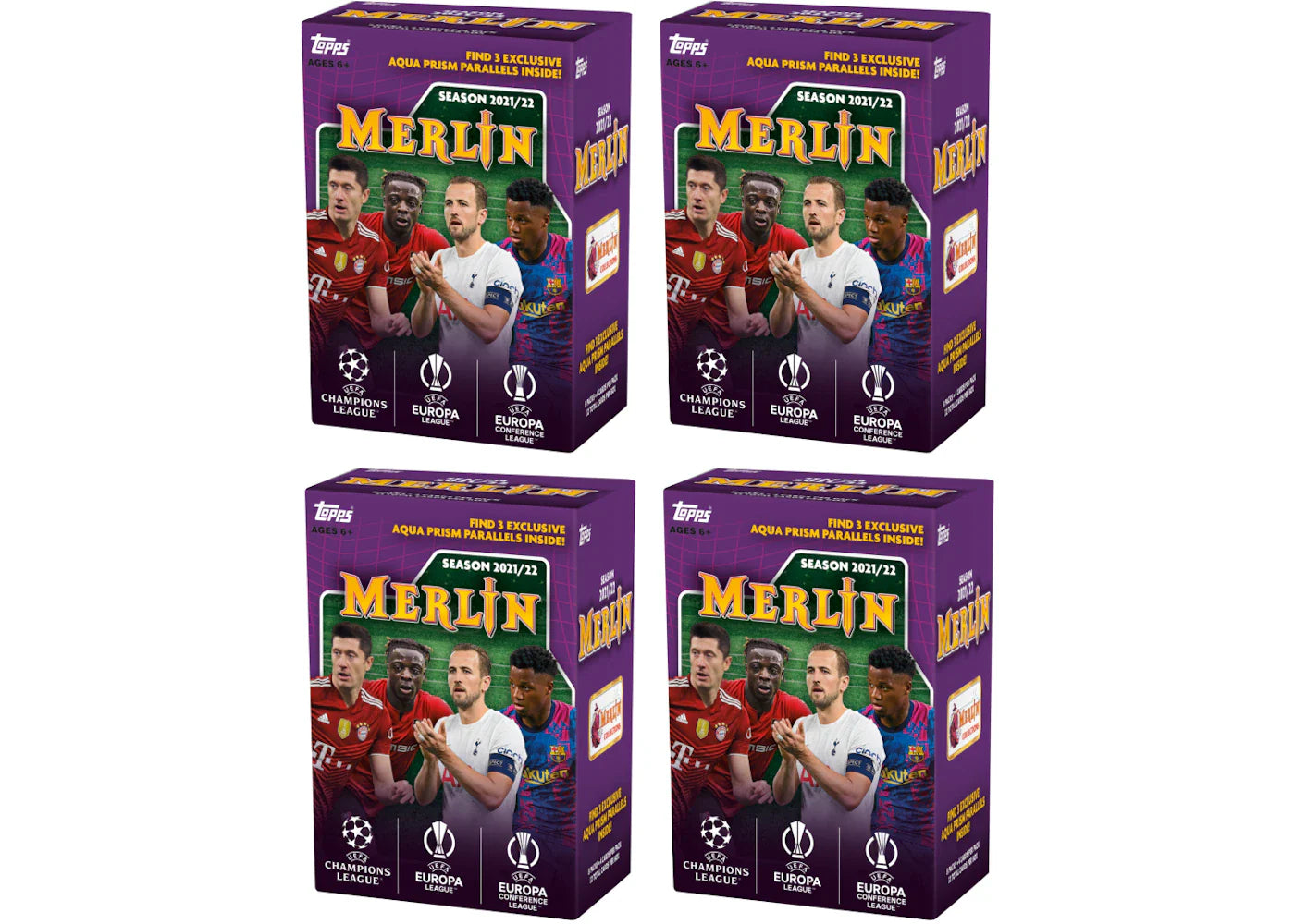 2021-22 Topps UEFA Champions League Merlin Soccer Blaster Box 4x Lot