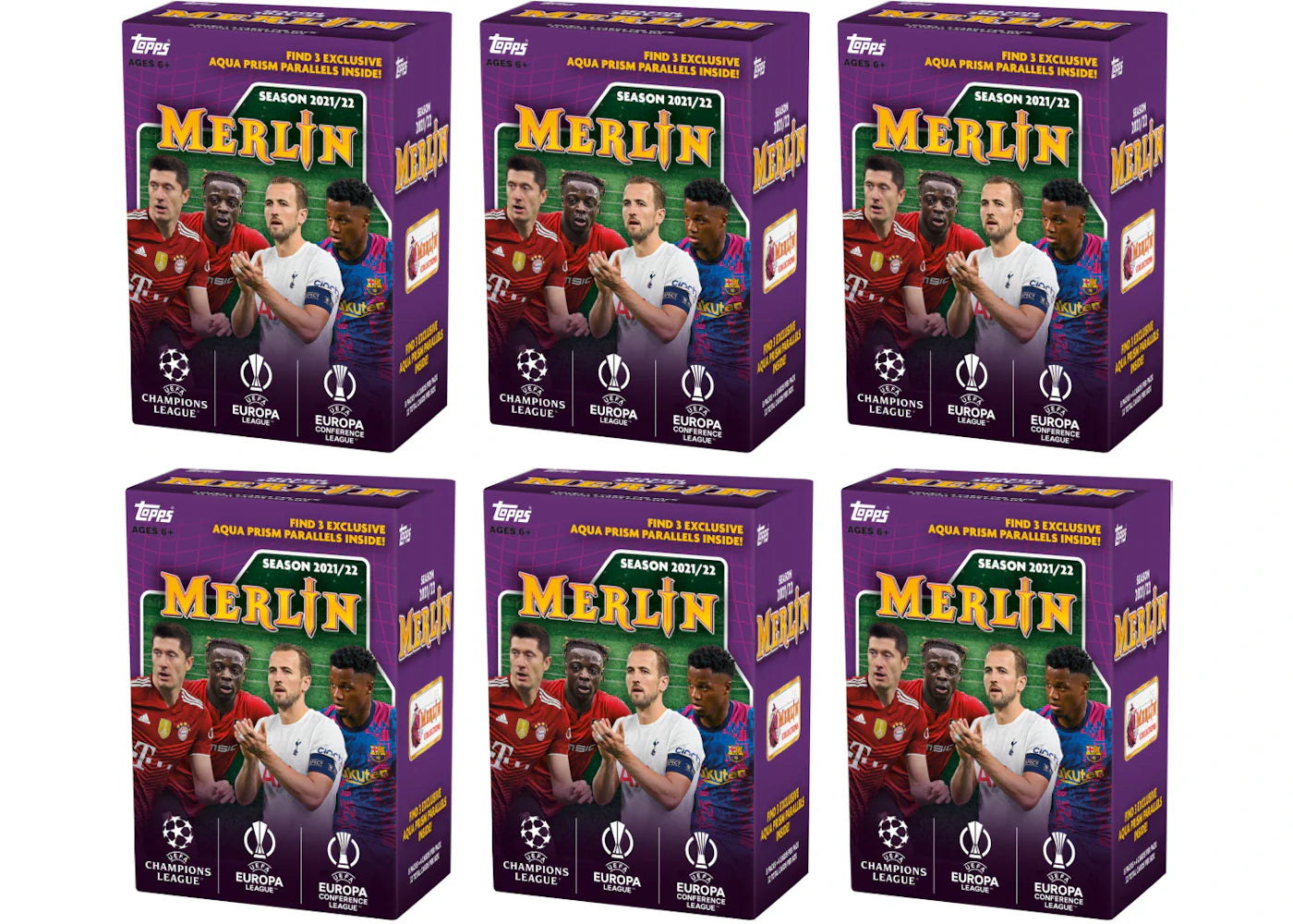 2021-22 Topps UEFA Champions League Merlin Soccer Blaster Box 6x Lot