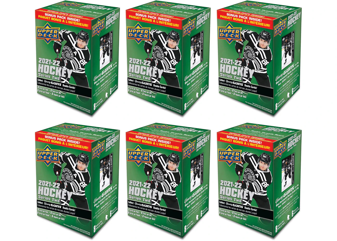 2021-22 Upper Deck Series Two Hockey Blaster Box 6x Lot