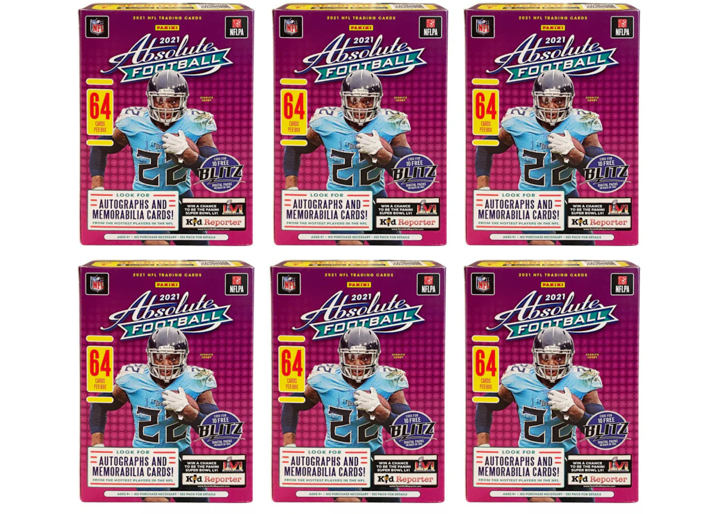 2021 Panini Absolute Football Blaster Box 6x Lot