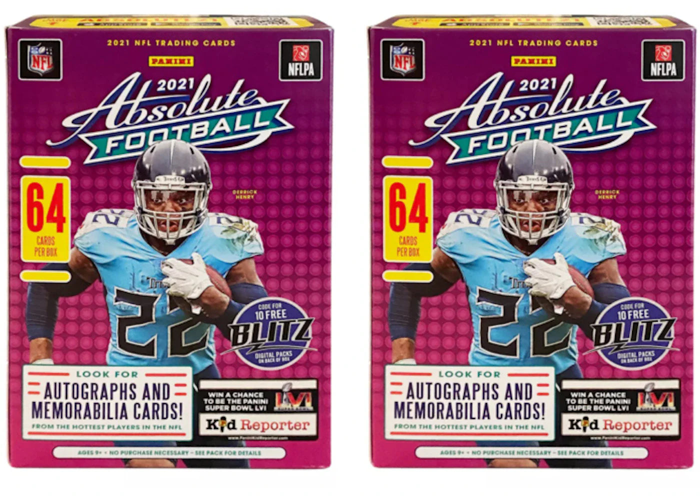 2021 Panini Absolute Football Blaster Box (Purple Parallels) (Fanatics Exclusive) 2x Lot