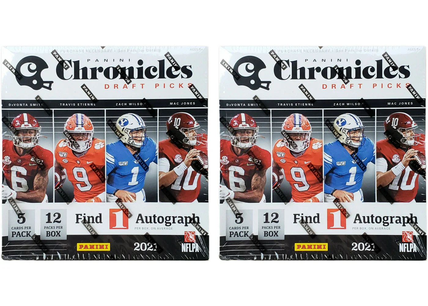 2021 Panini Chronicles Draft Picks College Football Mega Box (Green Parallels) 2x Lot