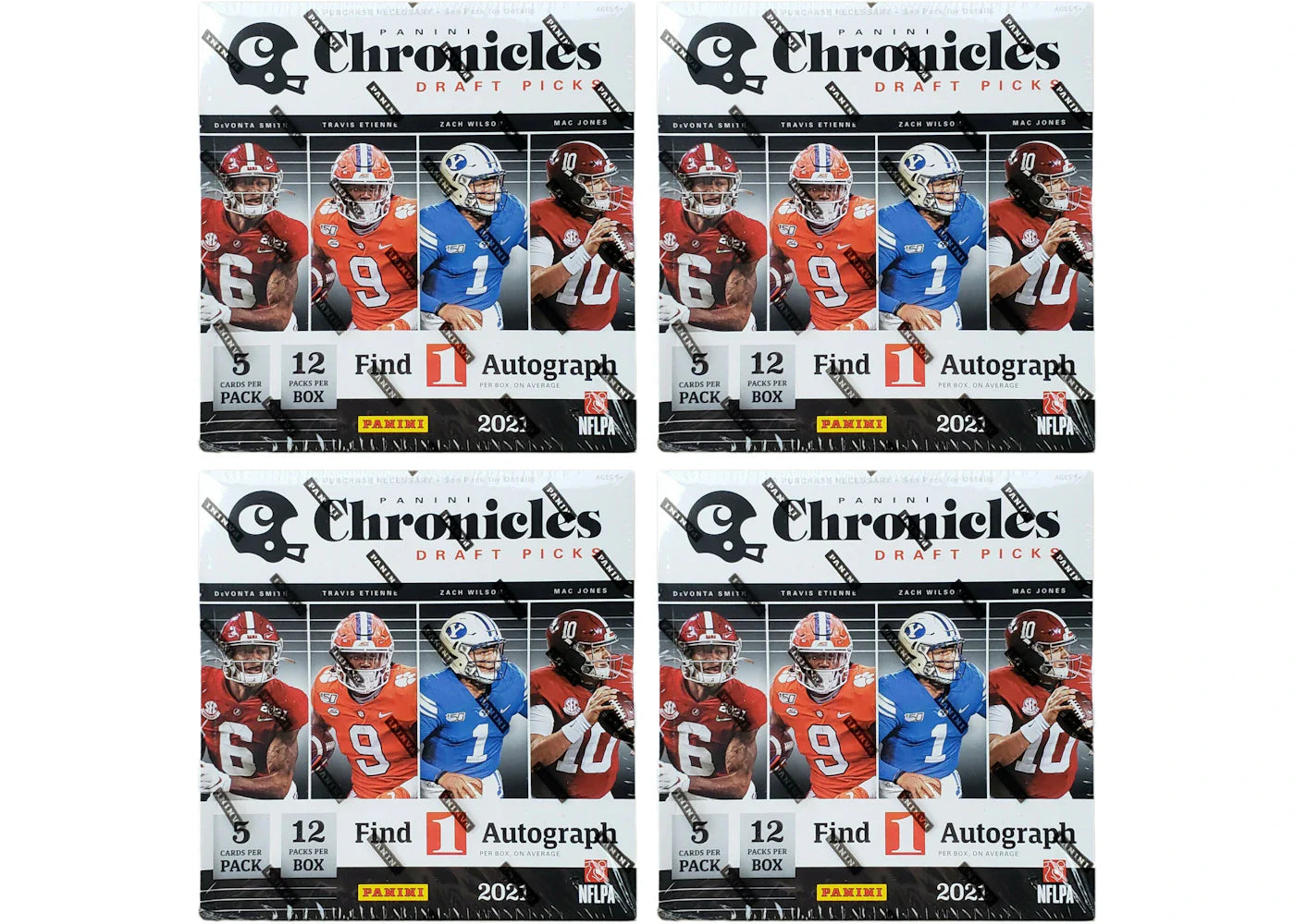 2021 Panini Chronicles Draft Picks College Football Mega Box (Green Parallels) 4x Lot
