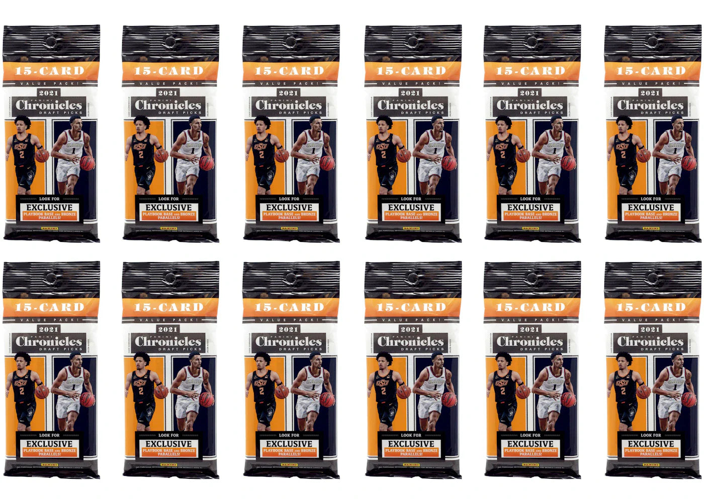 2021 Panini Chronicles Draft Picks Collegiate Basketball Fat Pack 12x Lot