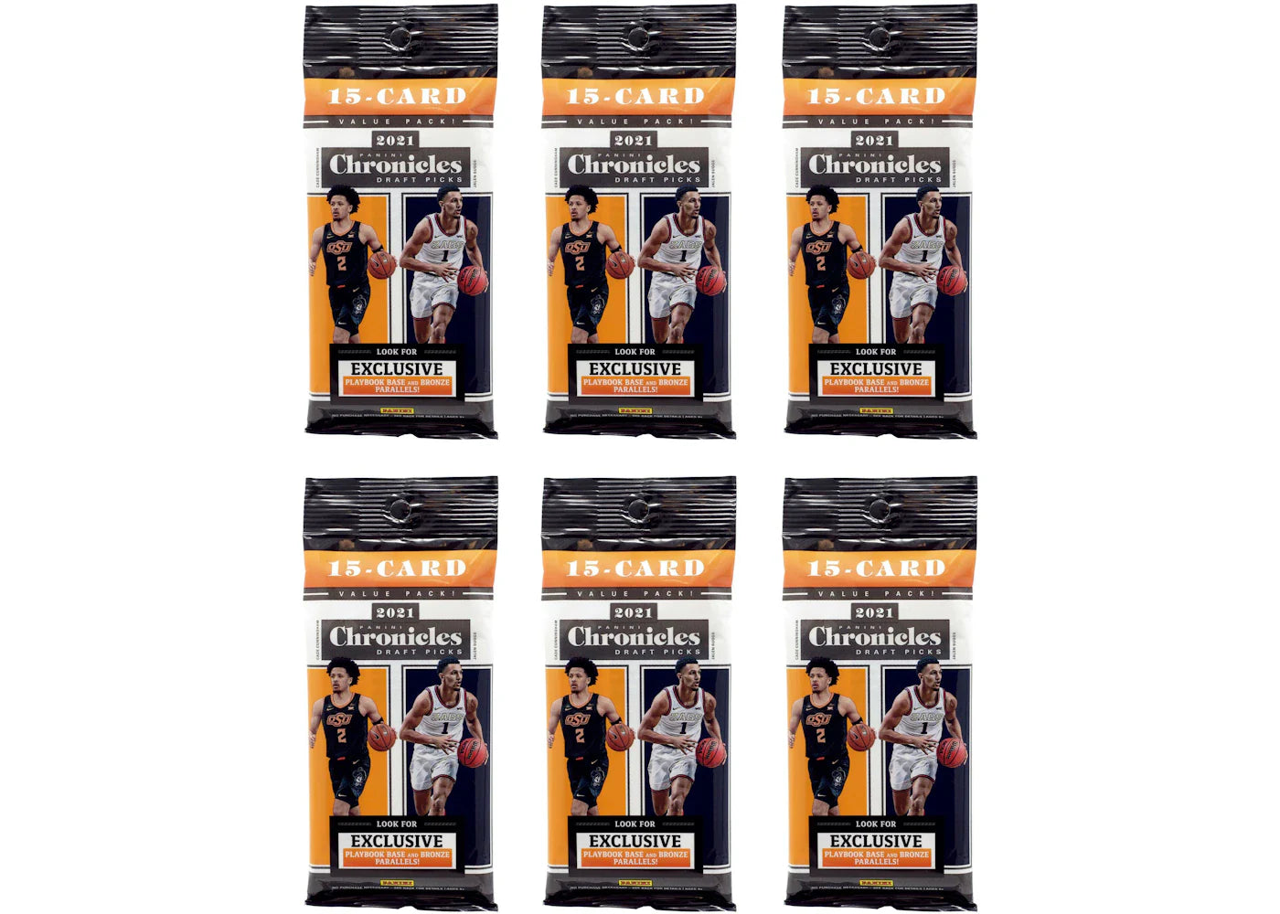 2021 Panini Chronicles Draft Picks Collegiate Basketball Fat Pack 6x Lot