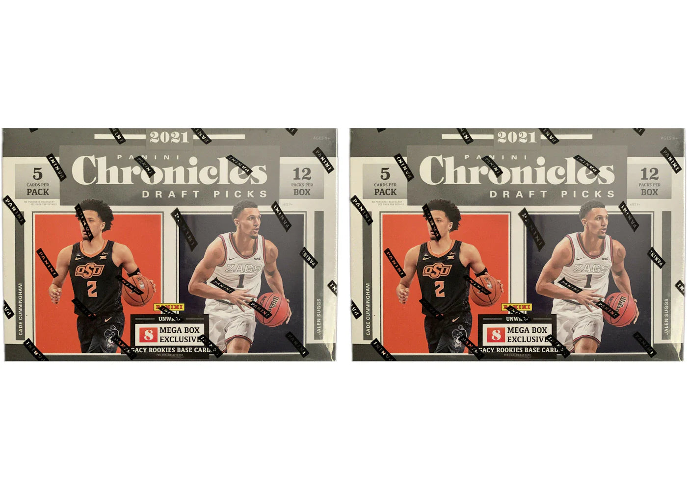 2021 Panini Chronicles Draft Picks Collegiate Basketball Mega Box (Orange Opti-Chrome Parallels) 2x Lot
