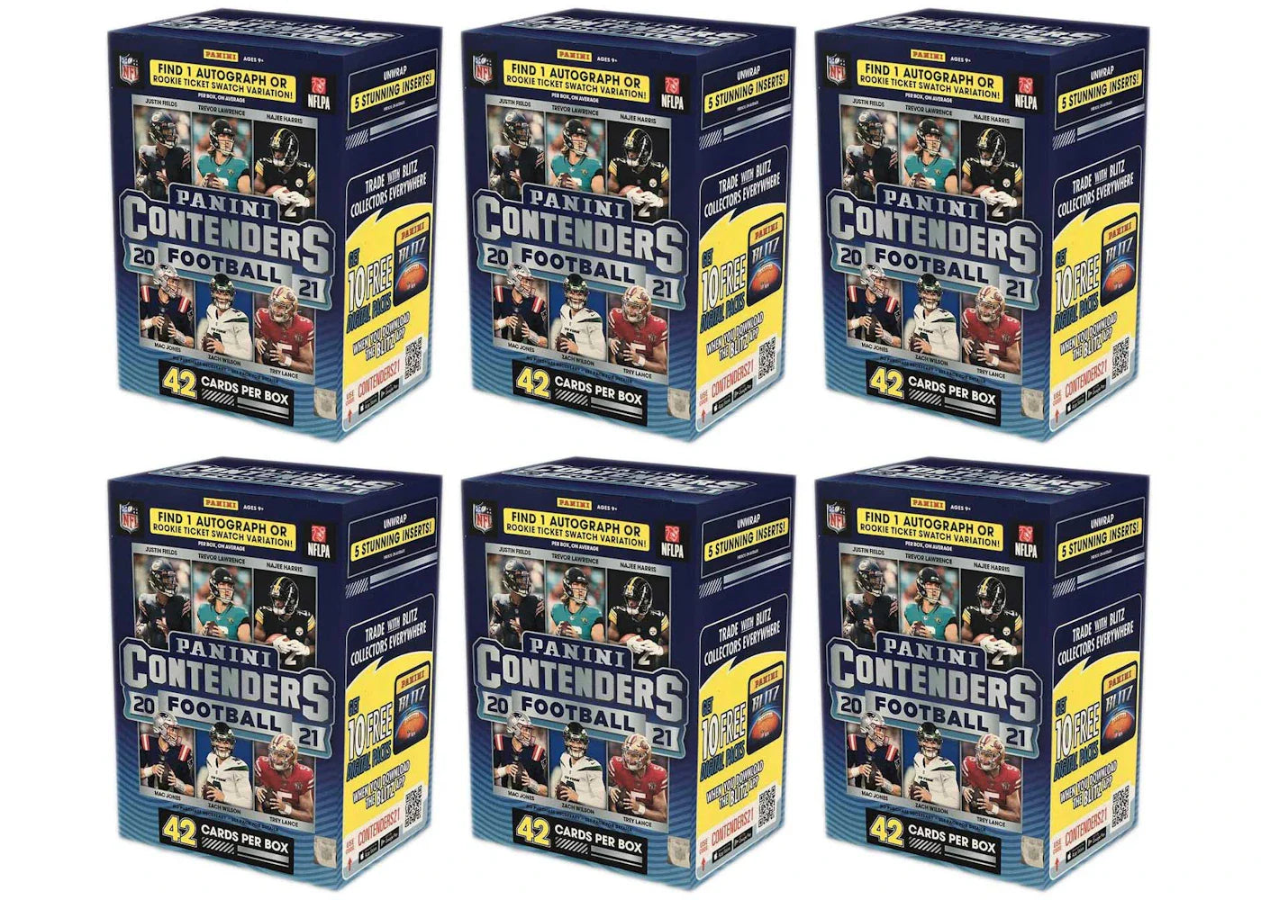 2021 Panini Contenders Football Blaster Box 6x Lot