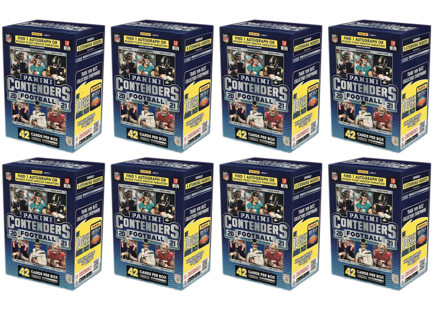 2021 Panini Contenders Football Blaster Box 8x Lot