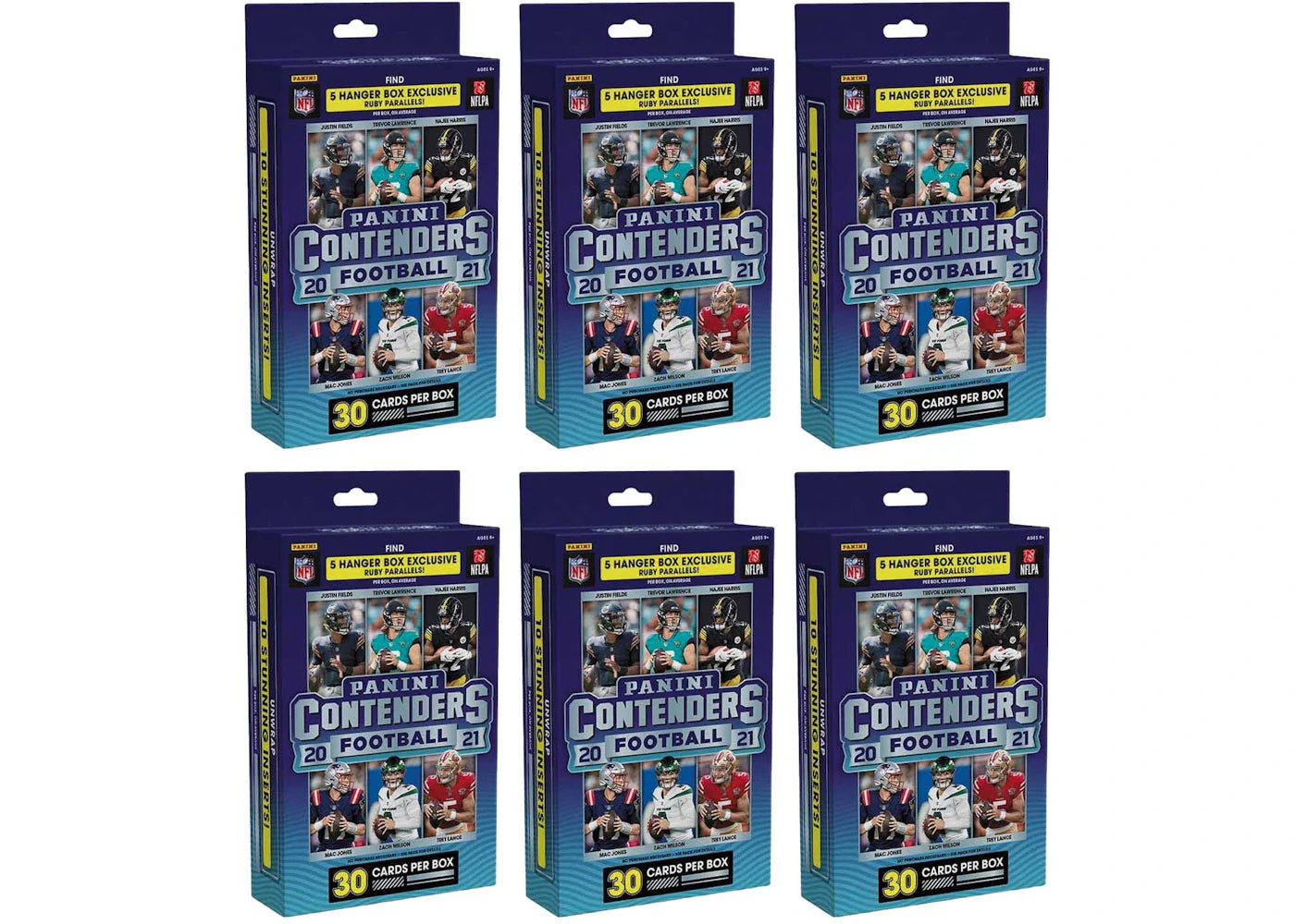 2021 Panini Contenders Football Hanger Box 6x Lot