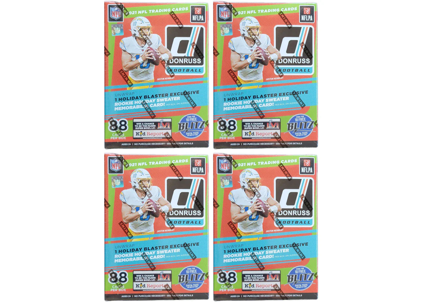 2021 Panini Donruss Football Blaster Box (Holiday Exclusive) 4x Lot