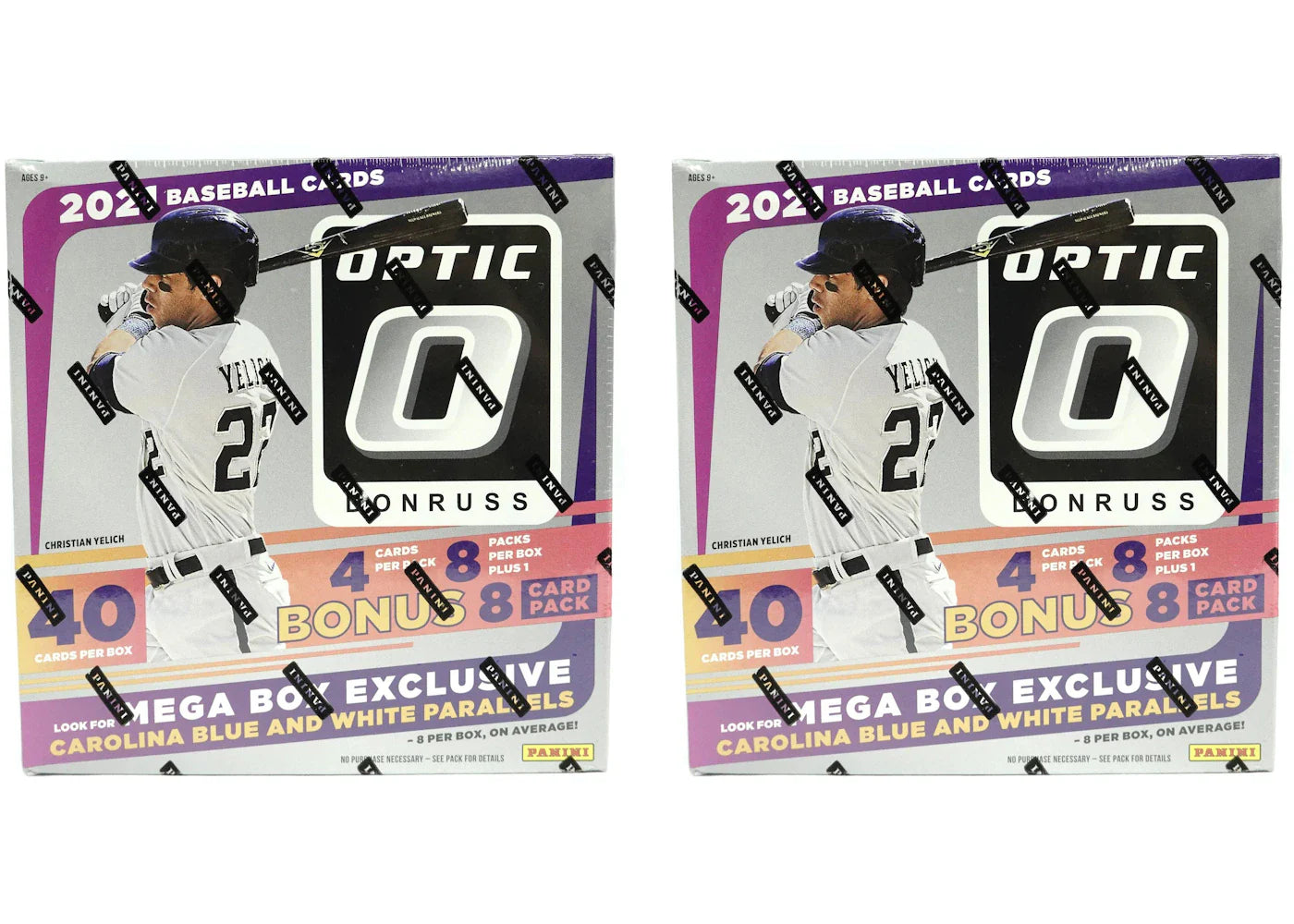 2021 Panini Donruss Optic Baseball Mega Box (Carolina Blue and White Parallels) 2x Lot