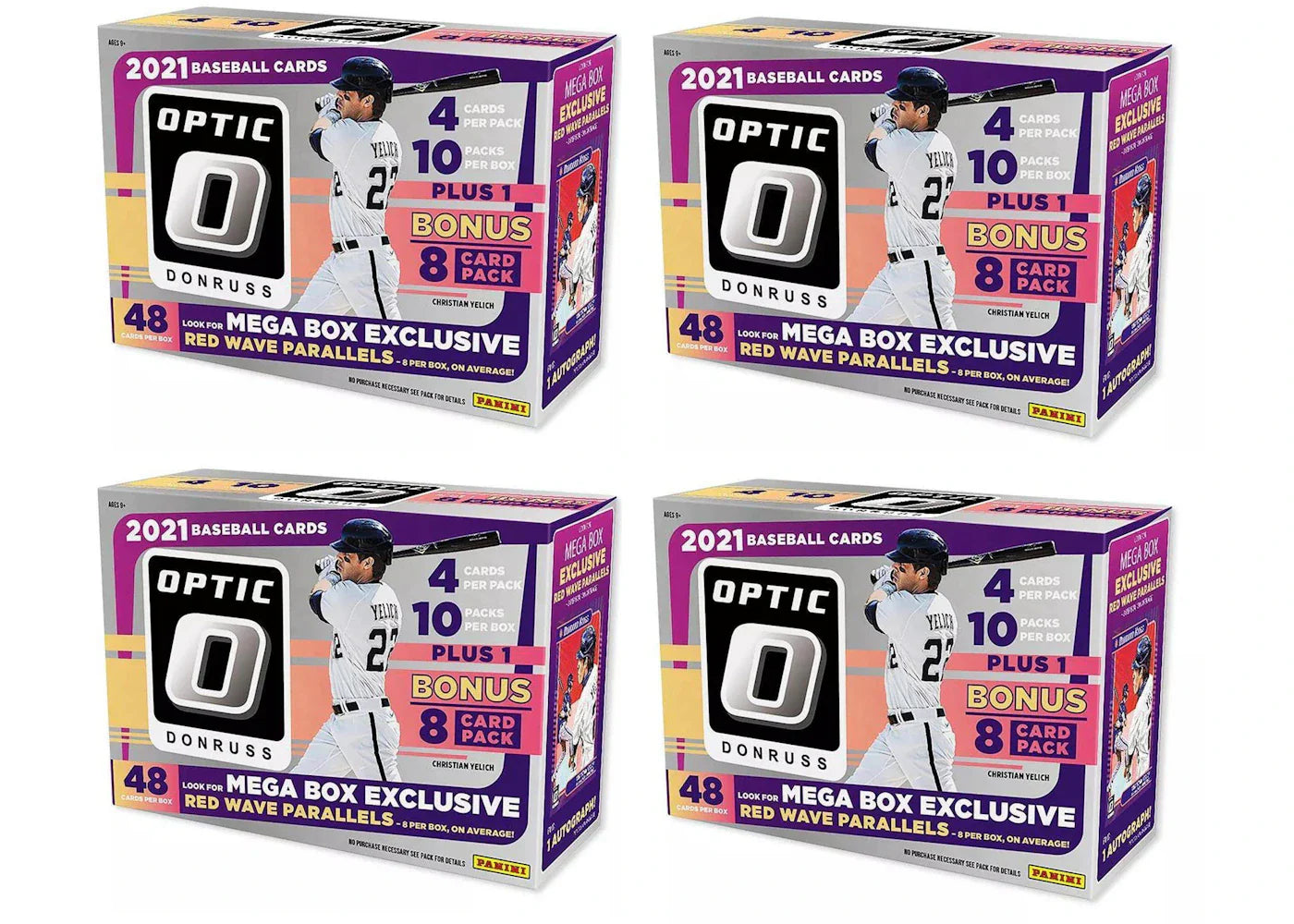 2021 Panini Donruss Optic Baseball Mega Box (Red Wave Parallels) 4x Lot