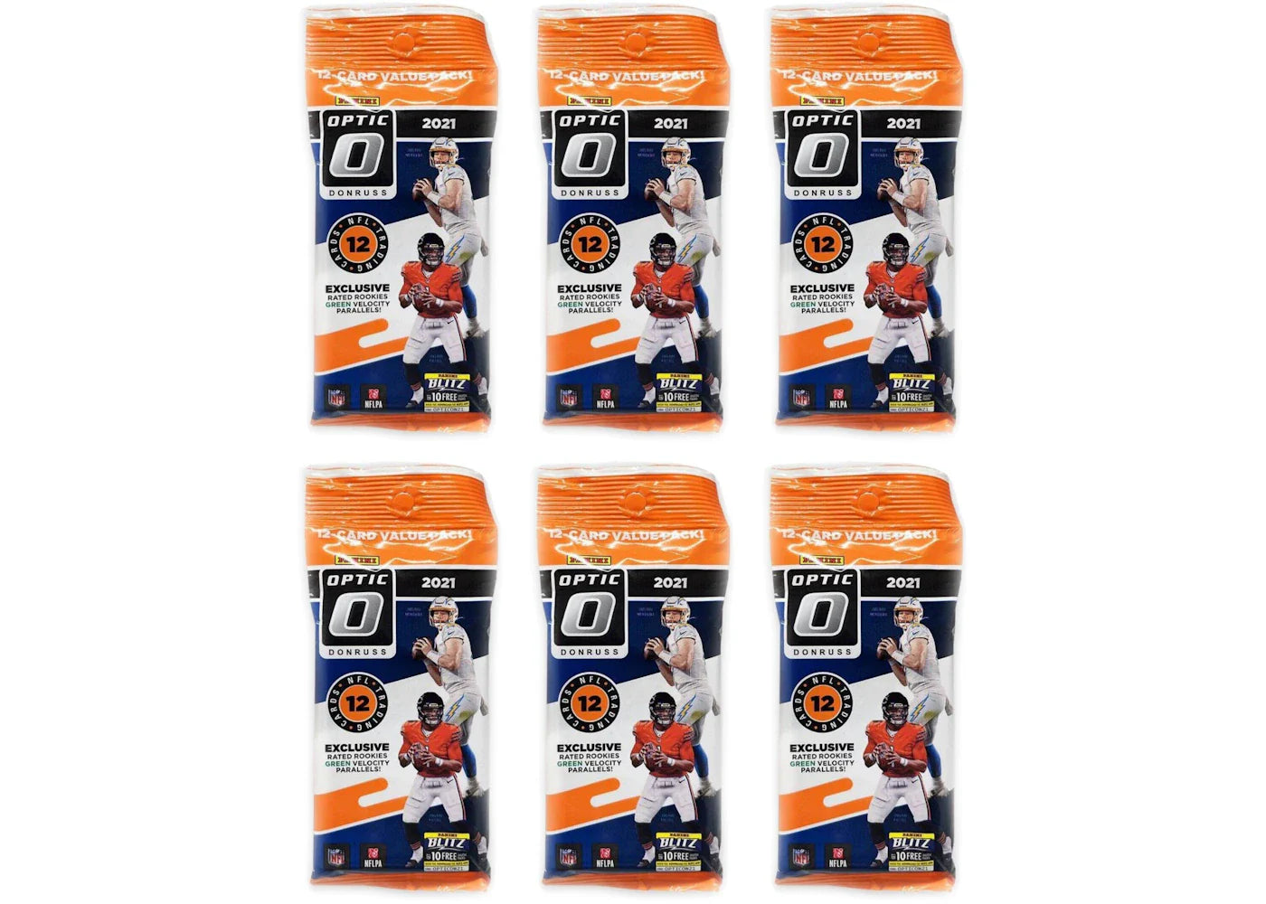 2021 Panini Donruss Optic Football Cello Fat Pack 6x lot