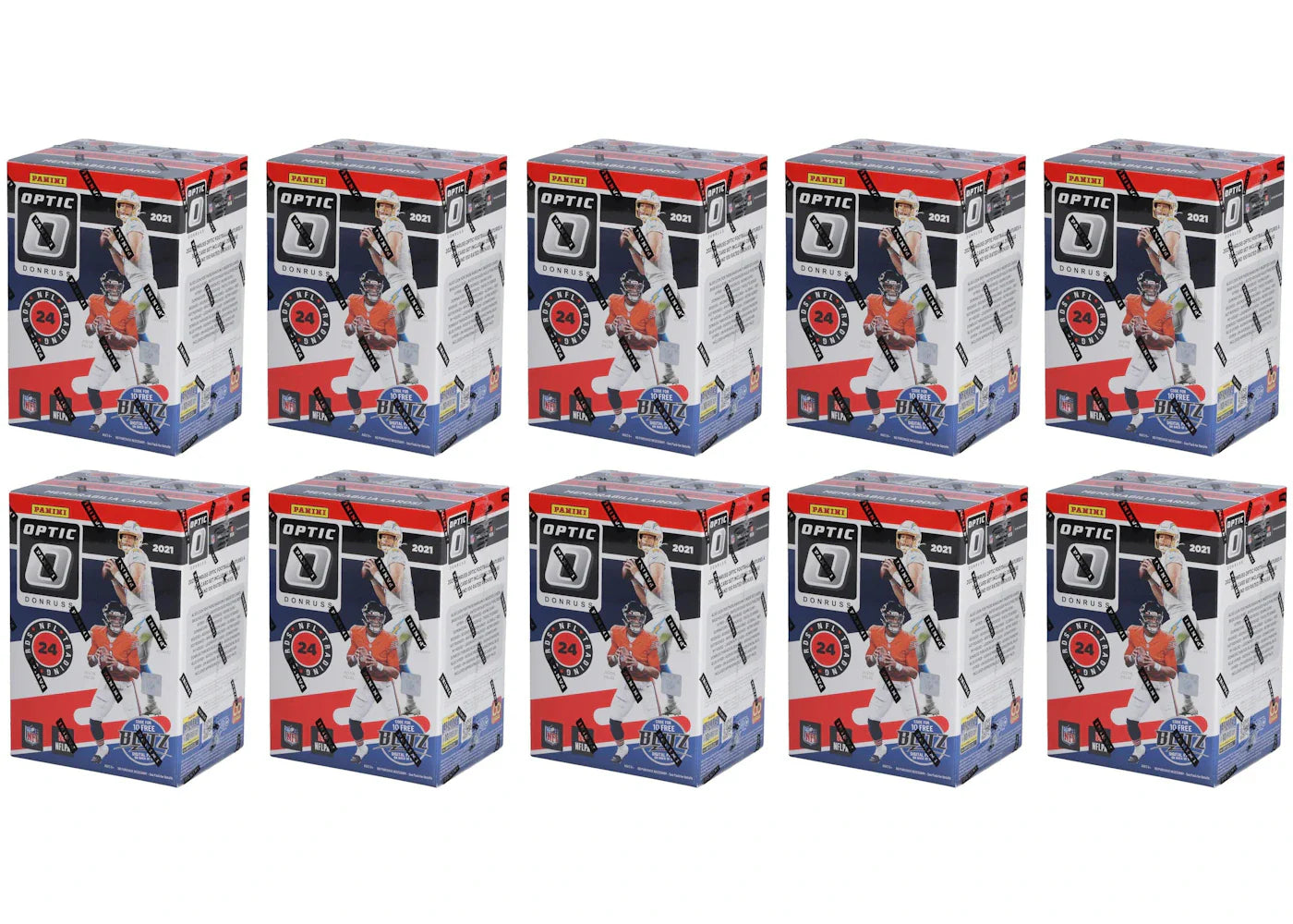 2021 Panini Donruss Optic Football Fanatics Exclusive Blaster Box (Red Hyper Parallels) 10x Lot