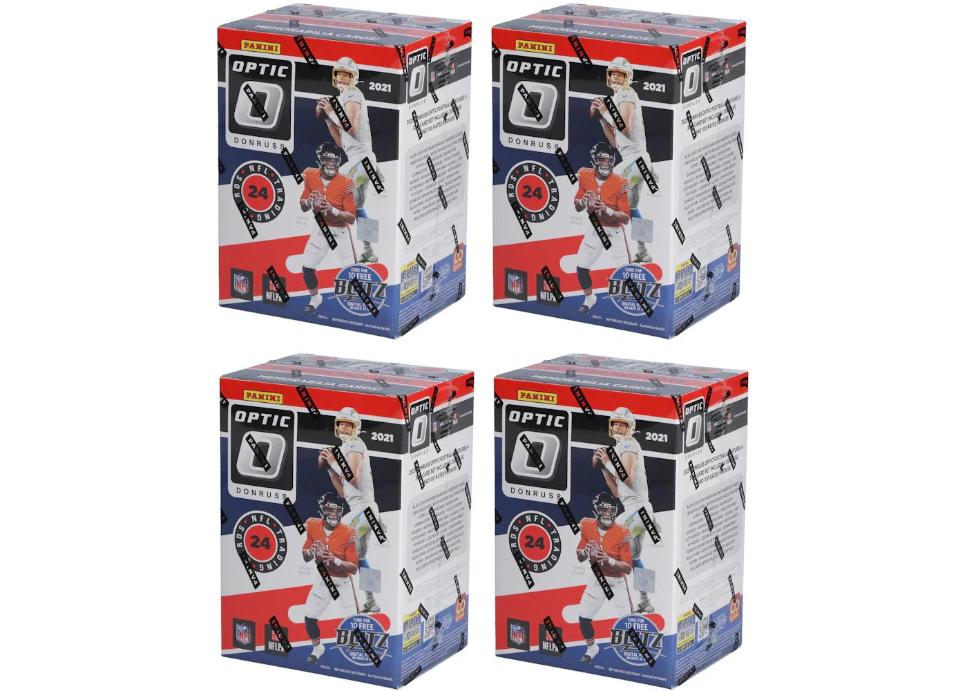 2021 Panini Donruss Optic Football Fanatics Exclusive Blaster Box (Red Hyper Parallels) 4x Lot