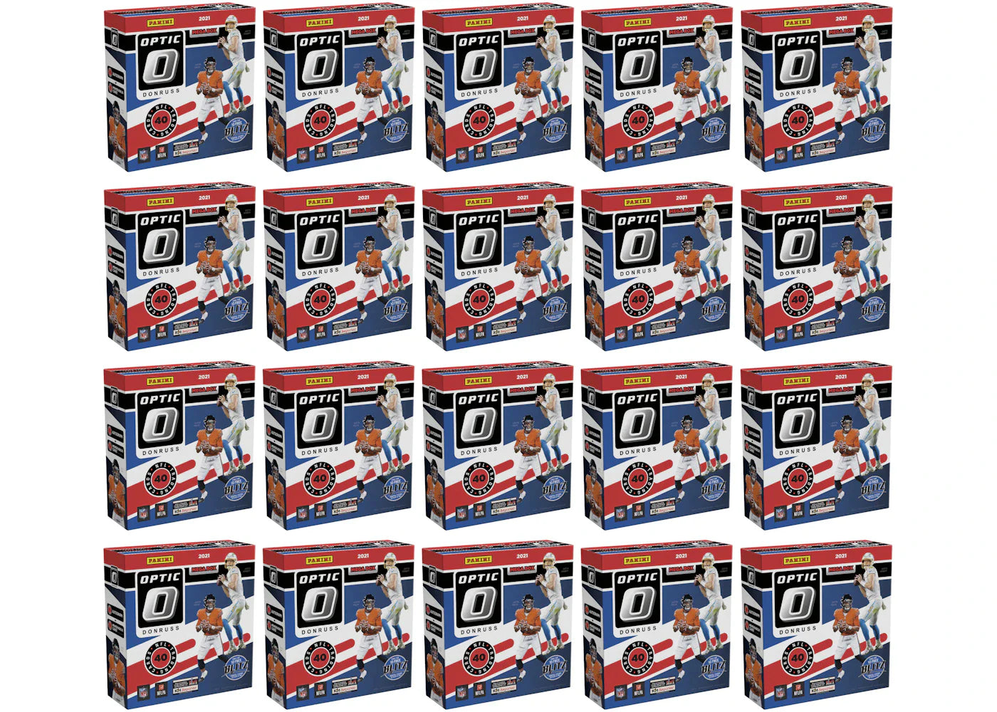2021 Panini Donruss Optic Football Fanatics Exclusive Mega Box (Red Hyper Parallels) 20x Lot