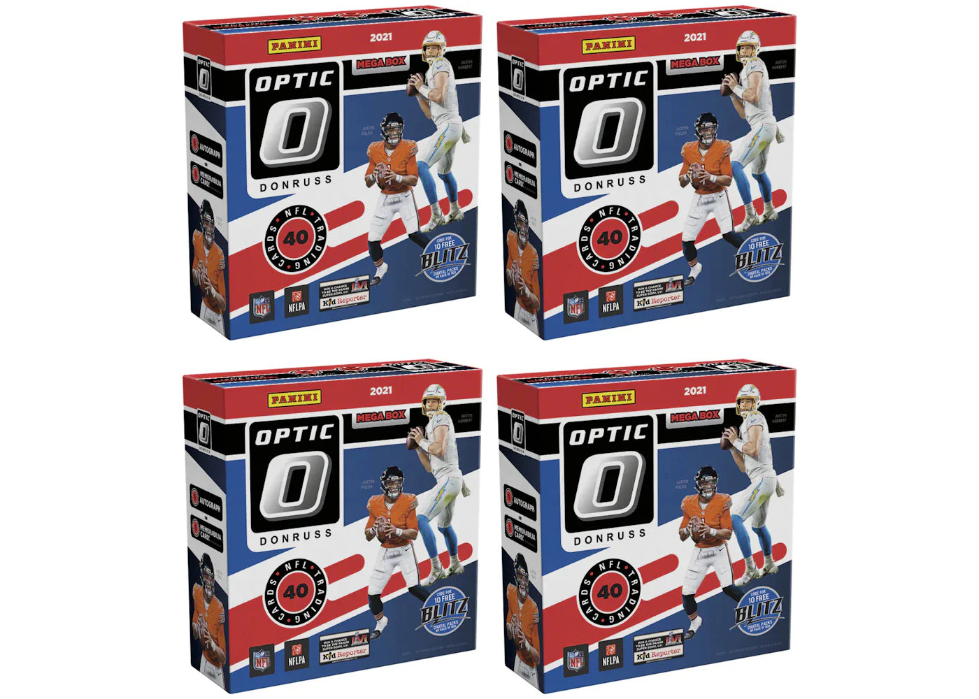 2021 Panini Donruss Optic Football Fanatics Exclusive Mega Box (Red Hyper Parallels) 4x Lot