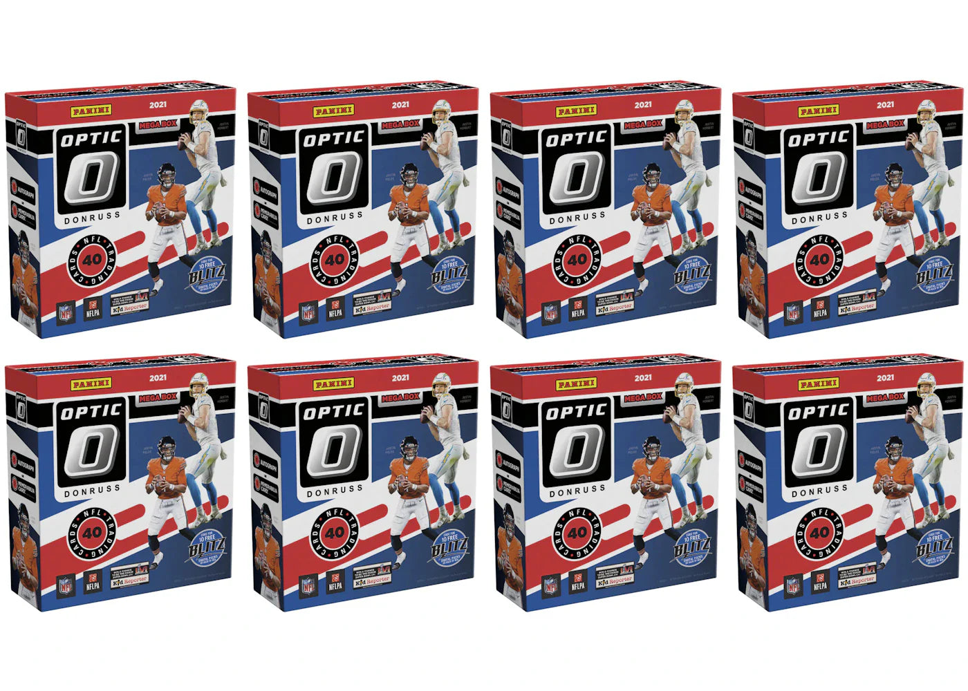 2021 Panini Donruss Optic Football Fanatics Exclusive Mega Box (Red Hyper Parallels) 8x Lot