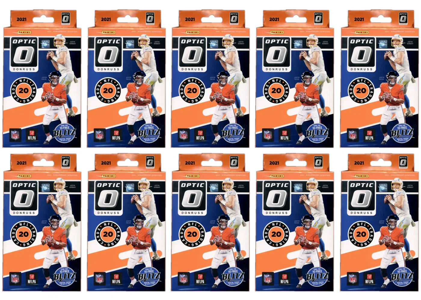 2021 Panini Donruss Optic Football Hanger Box (Blue Scope Parallels) 10x Lot