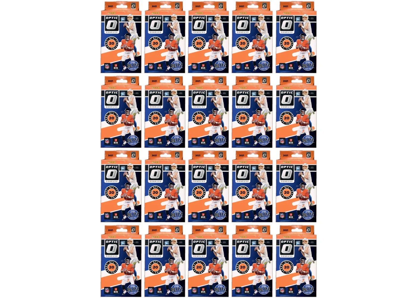 2021 Panini Donruss Optic Football Hanger Box (Blue Scope Parallels) 20x Lot