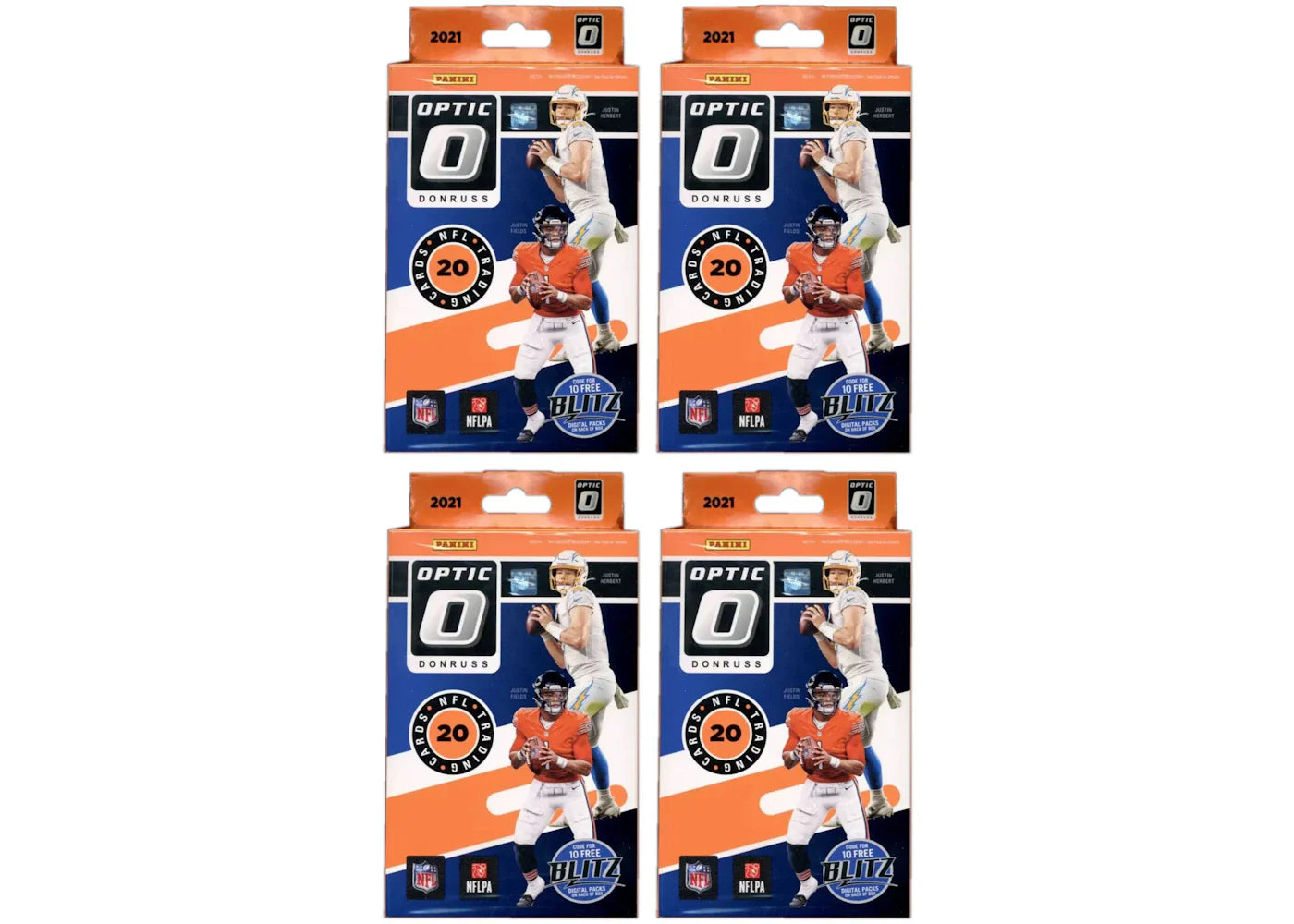 2021 Panini Donruss Optic Football Hanger Box (Blue Scope Parallels) 4x Lot