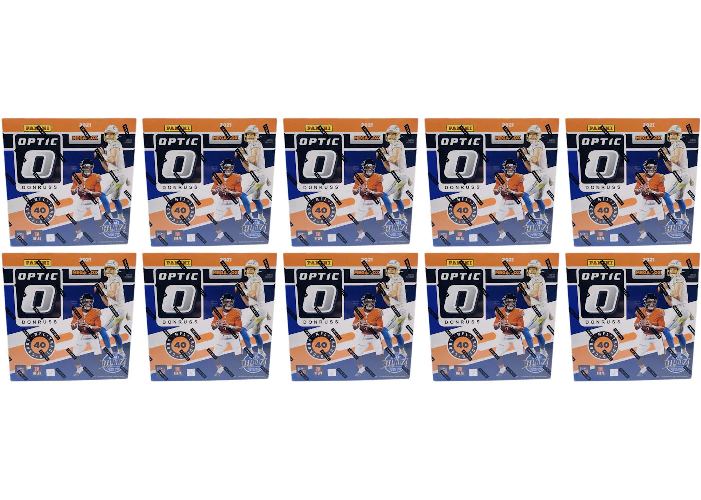 2021 Panini Donruss Optic Football Mega Box (Blue Hyper Parallels) 10x Lot