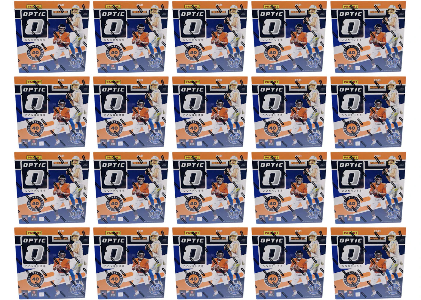 2021 Panini Donruss Optic Football Mega Box (Blue Hyper Parallels) 20x Lot