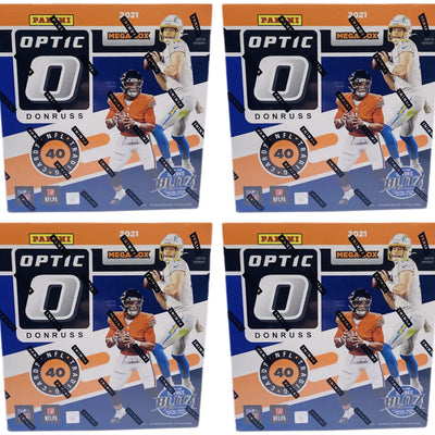 2021 Panini Donruss Optic Football Mega Box (Blue Hyper Parallels) 4x Lot