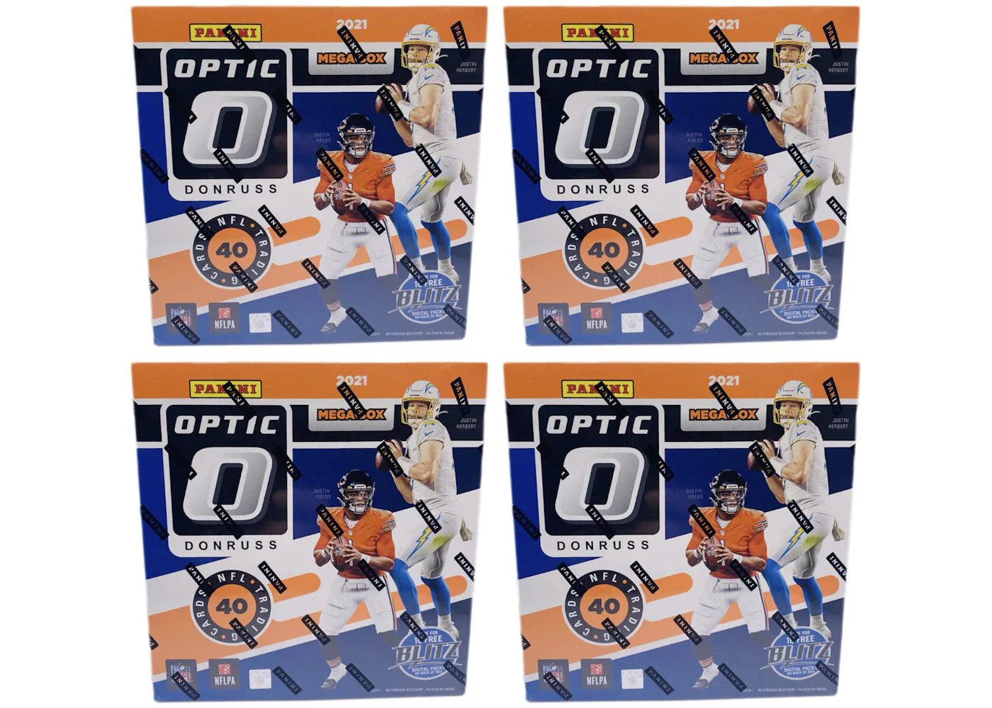 2021 Panini Donruss Optic Football Mega Box (Blue Hyper Parallels) 4x Lot