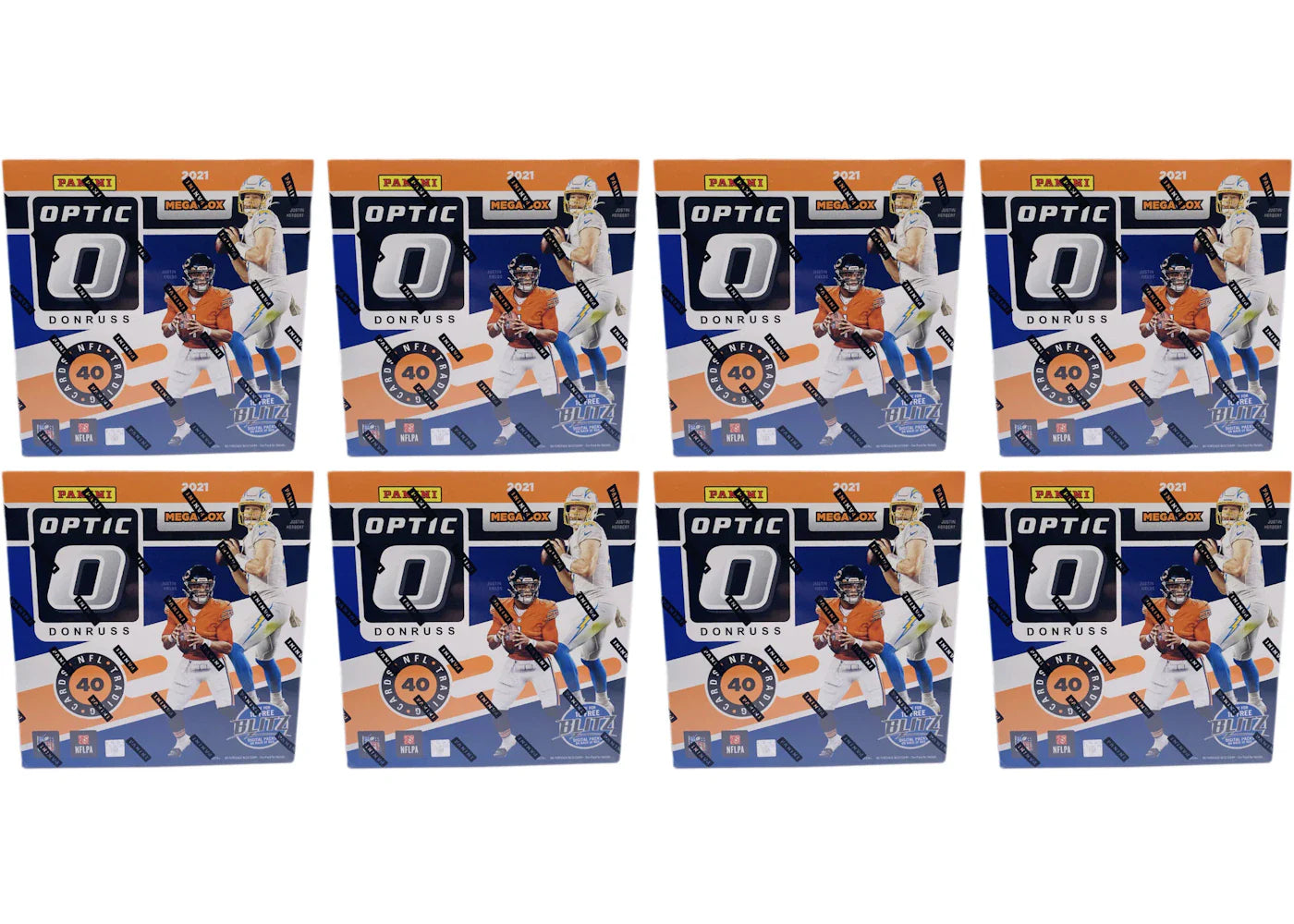 2021 Panini Donruss Optic Football Mega Box (Blue Hyper Parallels) 8x Lot