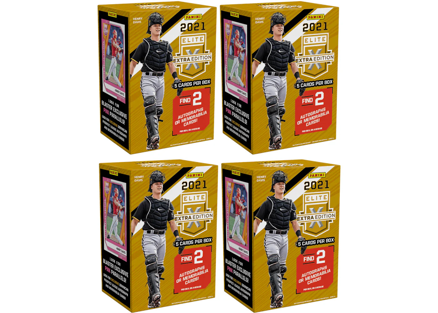 2021 Panini Elite Extra Edition Baseball Blaster Box 4x Lot