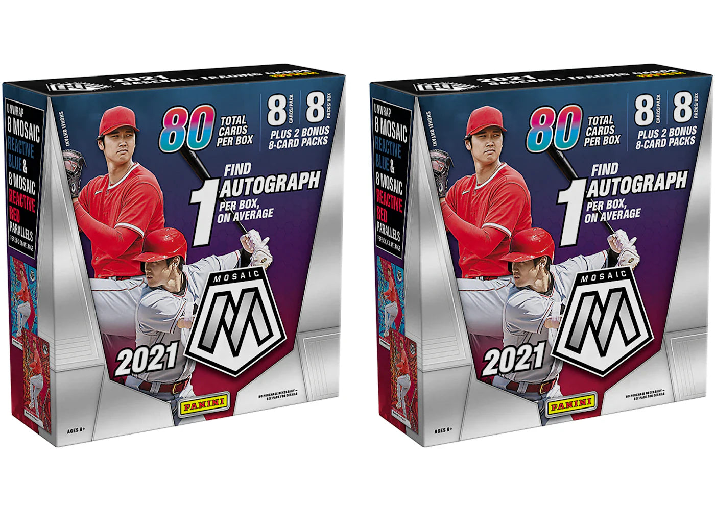 2021 Panini Mosaic Baseball Mega Box (80 ct.) 2x Lot