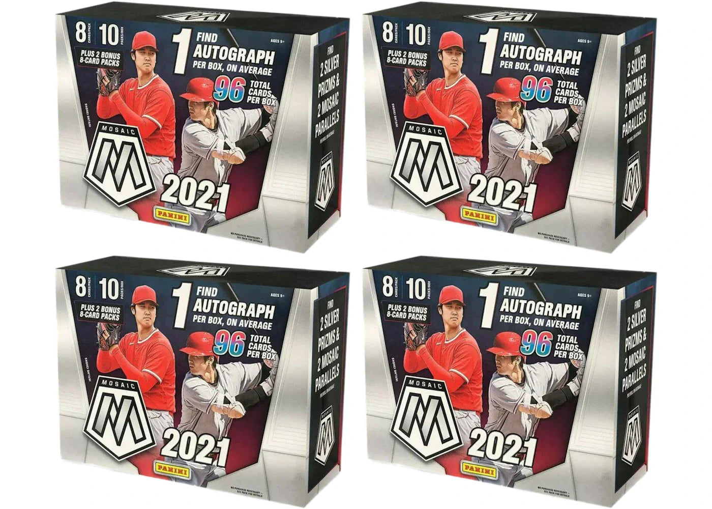 2021 Panini Mosaic Baseball Mega Box (96 ct.) 4x Lot
