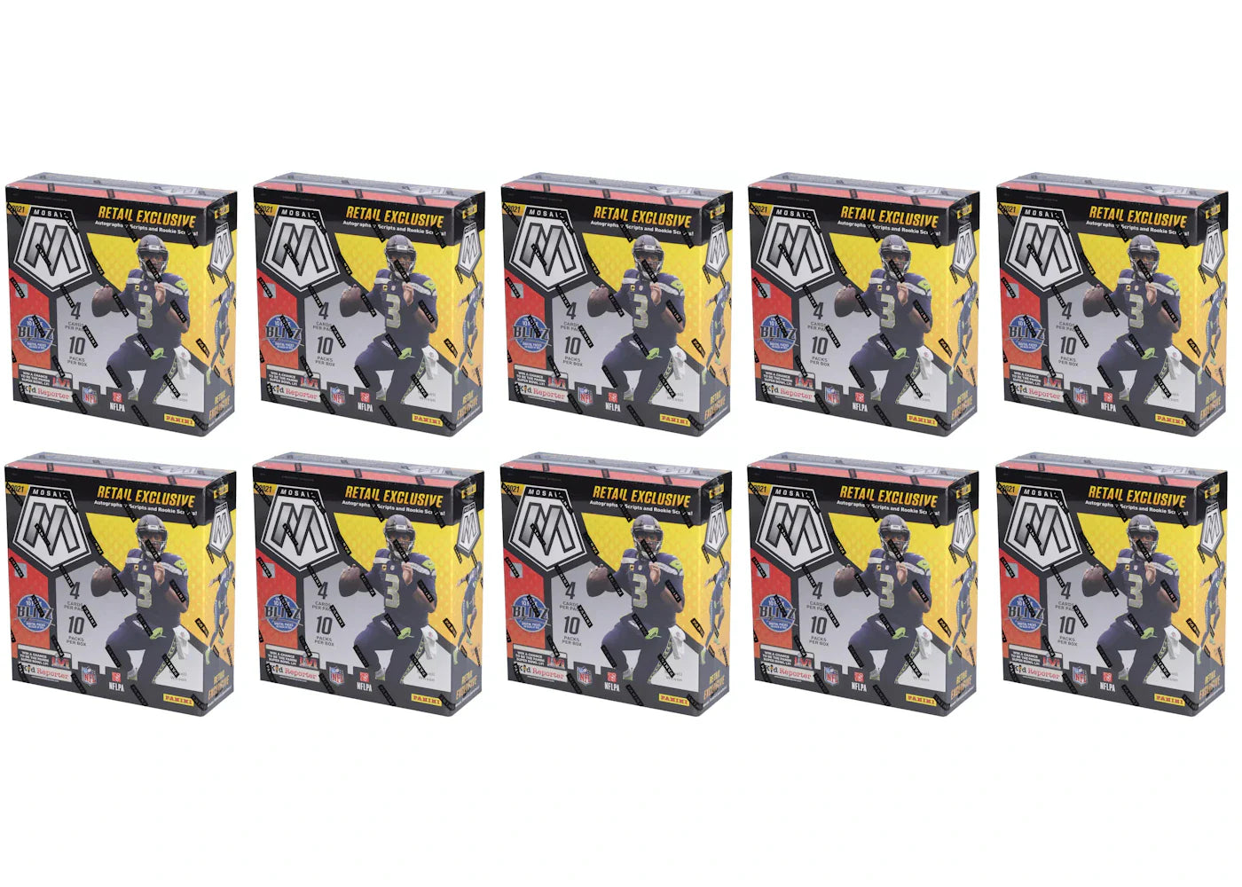 2021 Panini Mosaic Football Fanatics Exclusive Mega Box 10x Lot