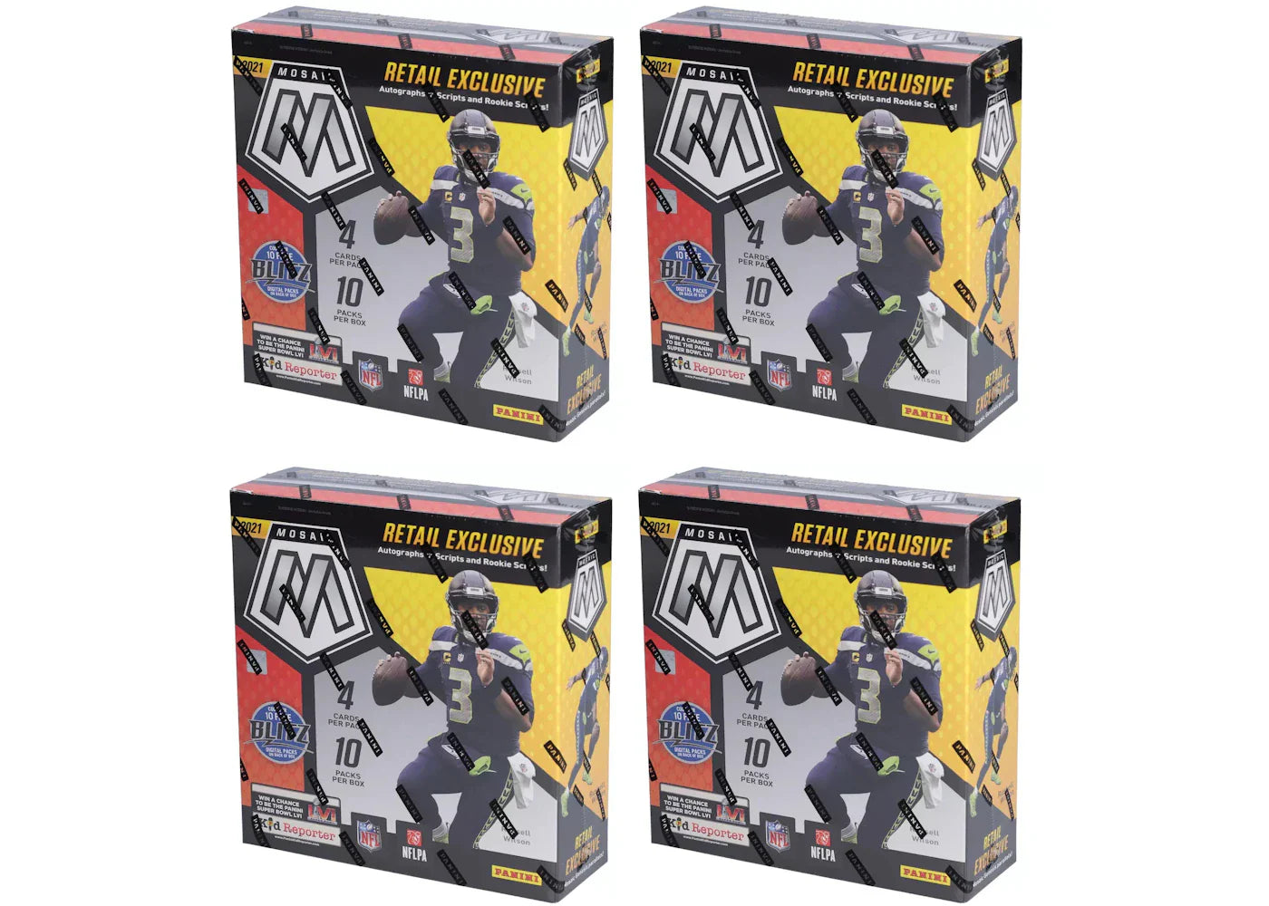 2021 Panini Mosaic Football Fanatics Exclusive Mega Box 4x Lot