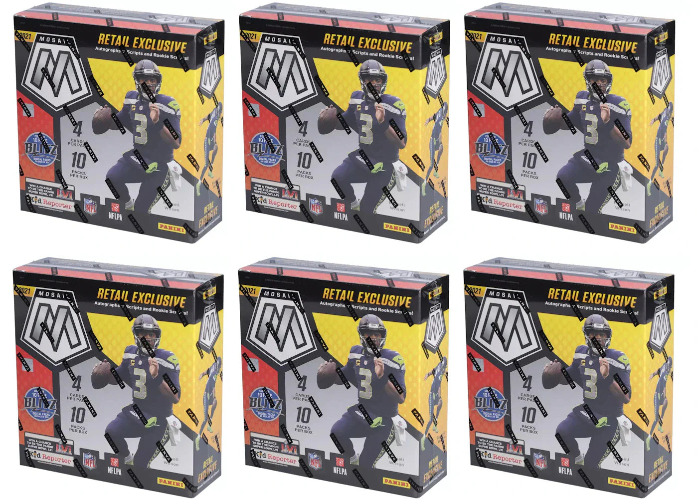 2021 Panini Mosaic Football Fanatics Exclusive Mega Box 6x Lot