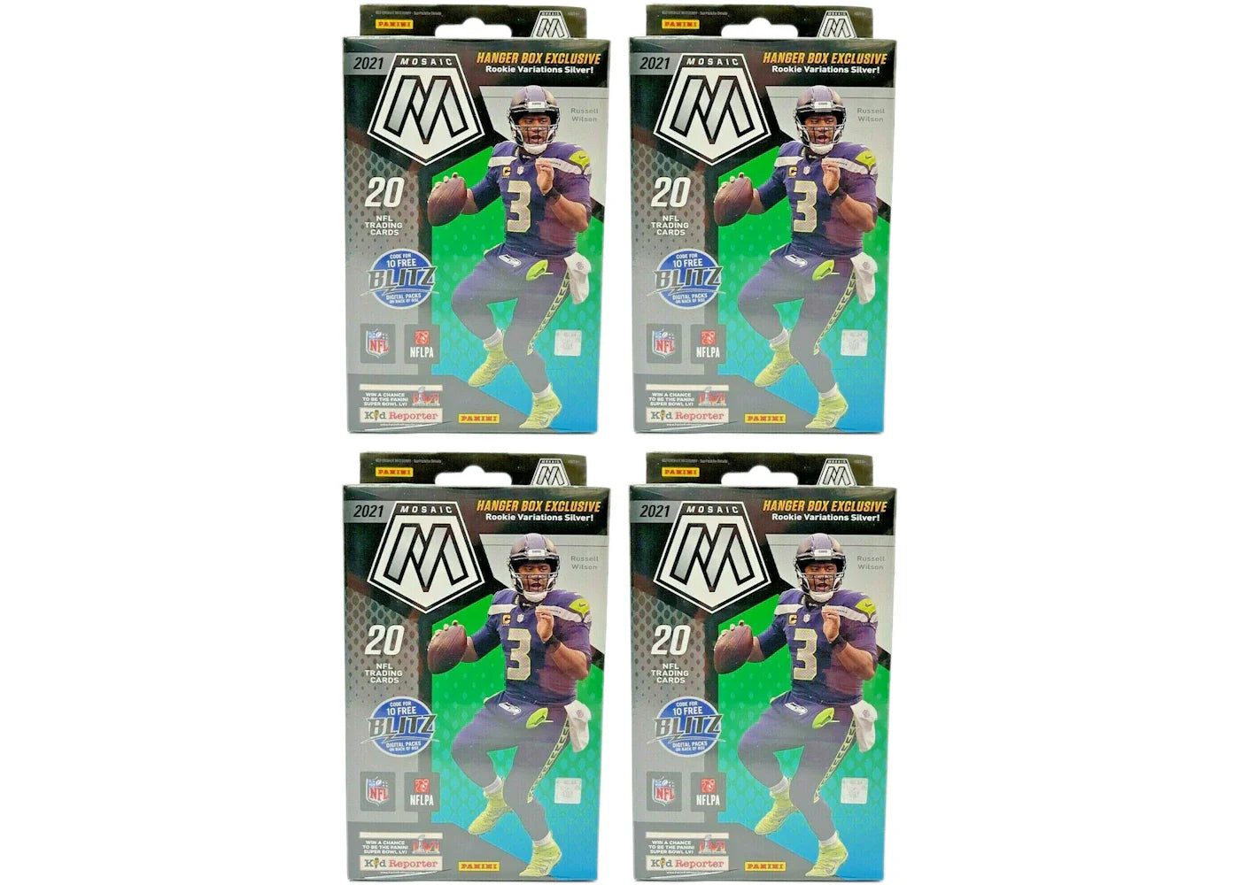 2021 Panini Mosaic Football Hanger Box (Hanger Box Exclusive: Rookie Variations Silver) 4x Lot