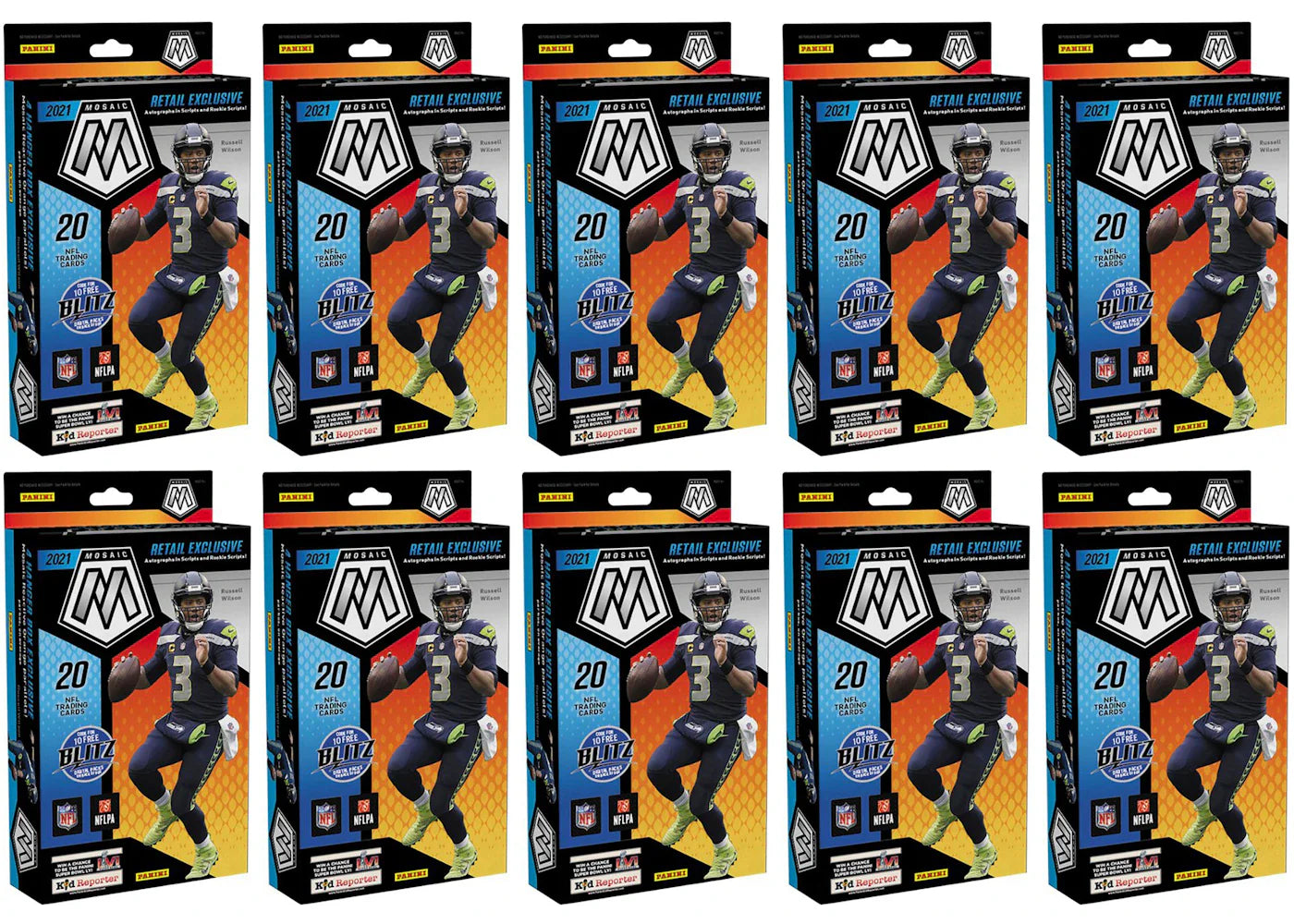 2021 Panini Mosaic Football Hanger Box (Retail Exclusive) 10x Lot