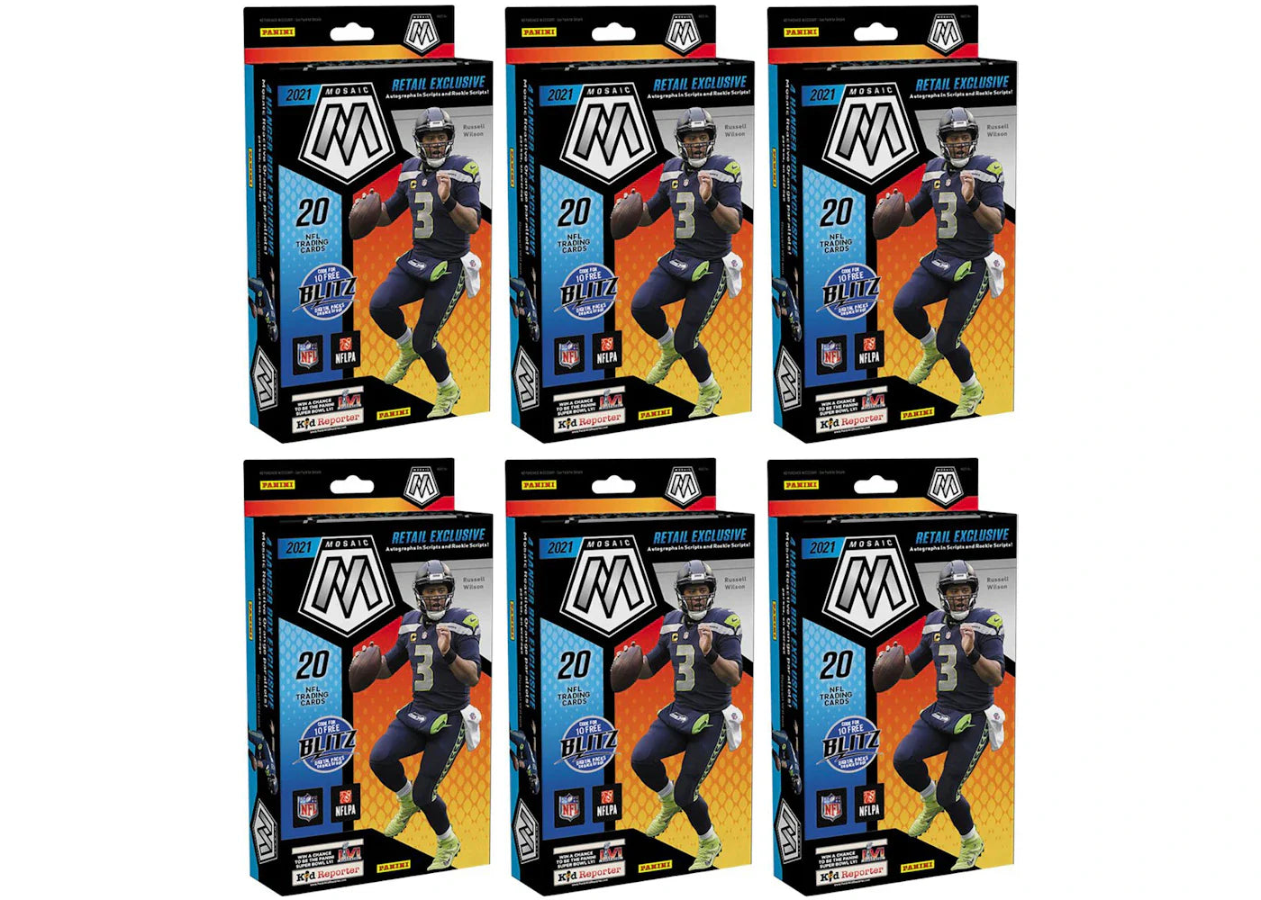 2021 Panini Mosaic Football Hanger Box (Retail Exclusive) 6x Lot