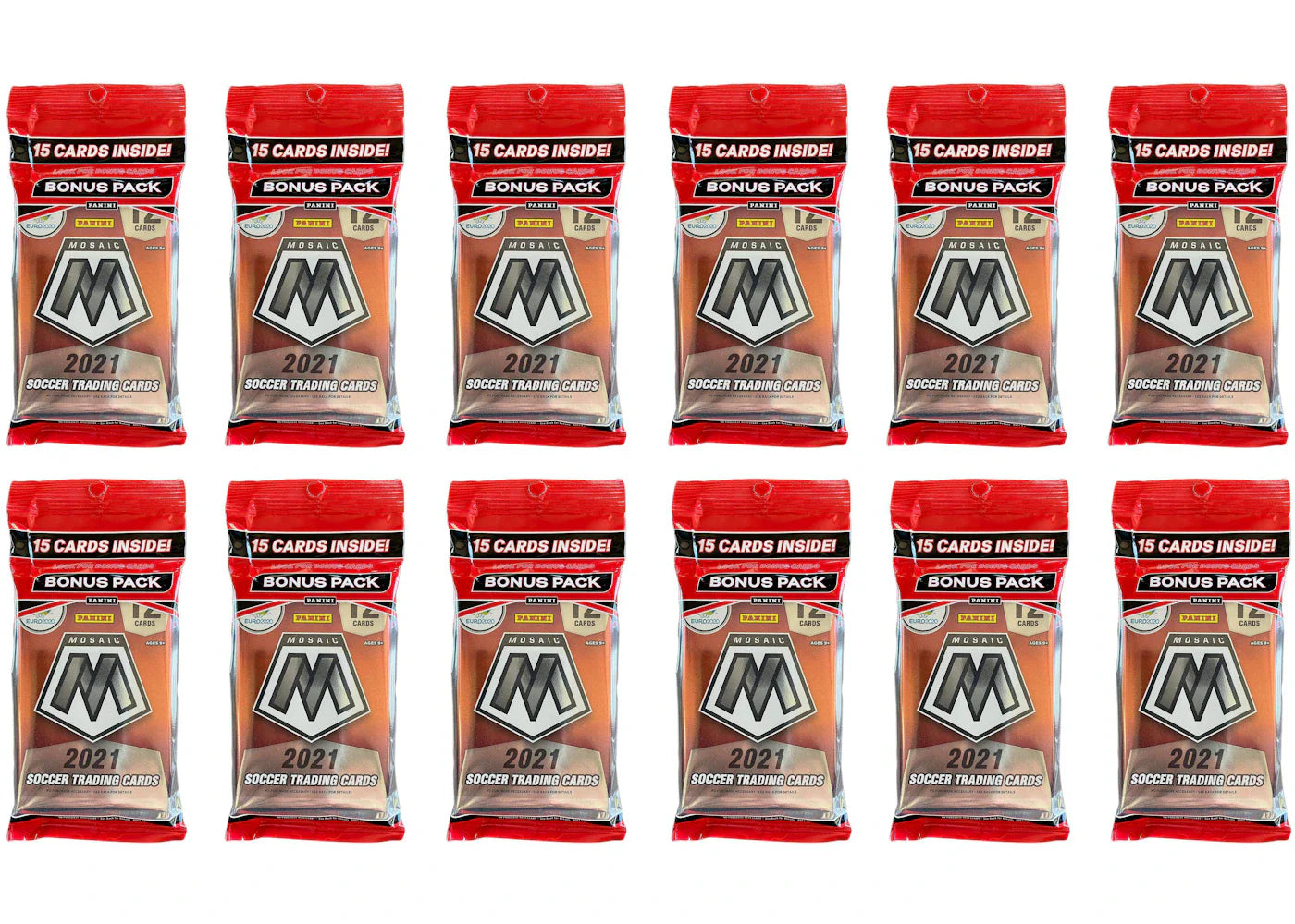 2021 Panini Mosaic UEFA Euro Soccer Cello Pack 12x Lot