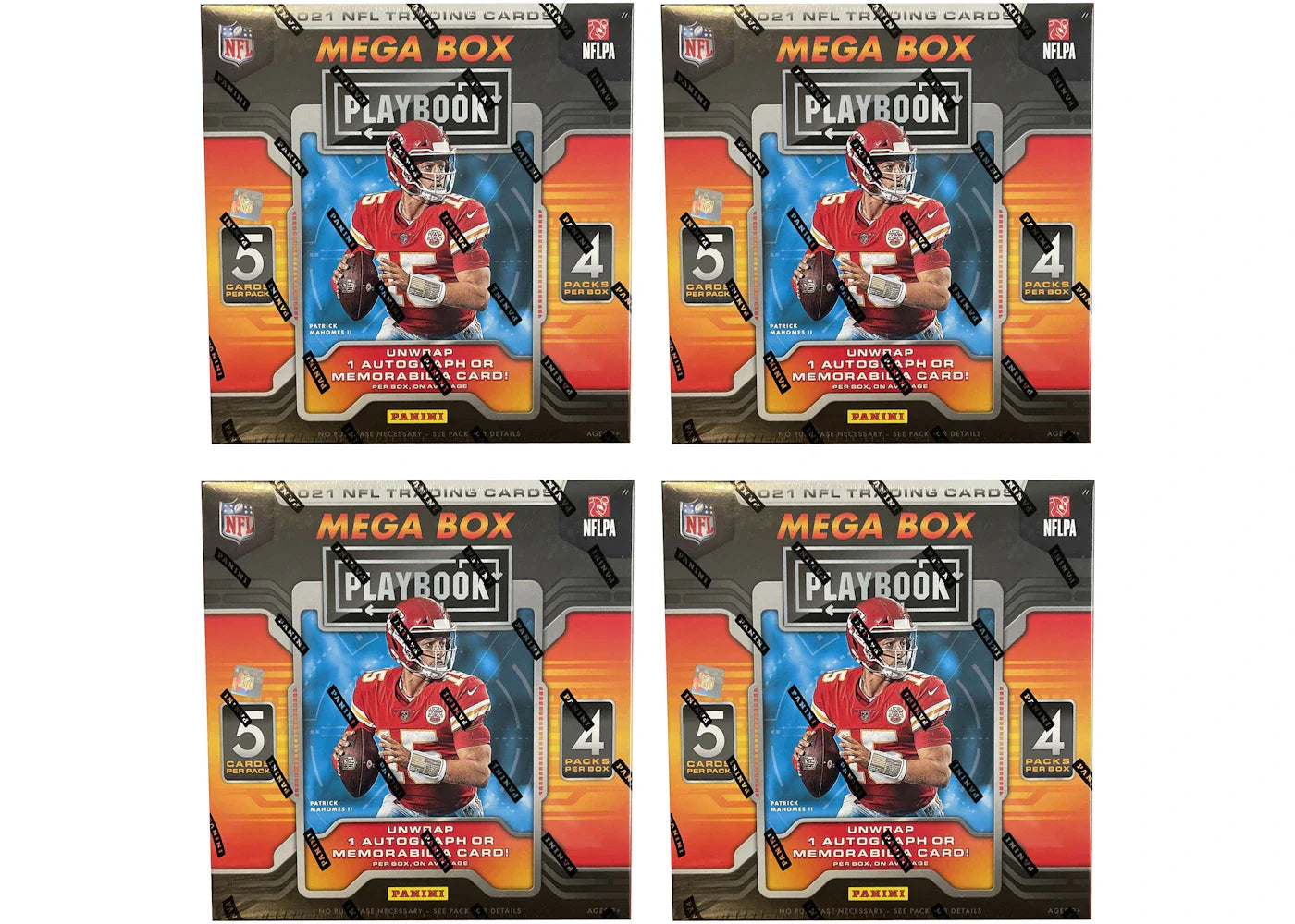 2021 Panini Playbook Football Mega Box (Orange Parallels) 4x Lot