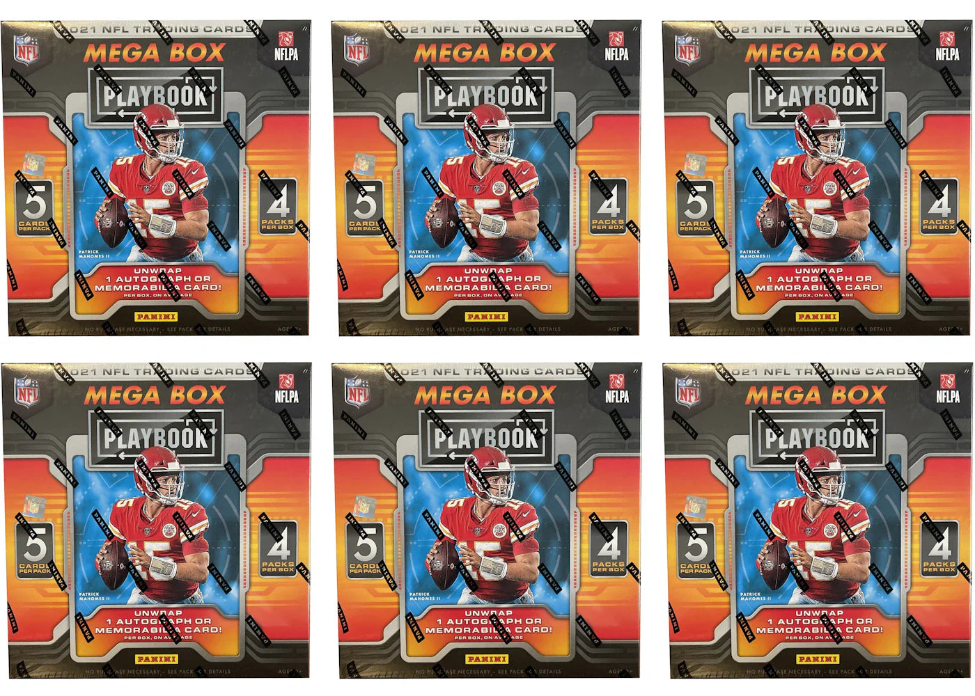 2021 Panini Playbook Football Mega Box (Orange Parallels) 6x Lot