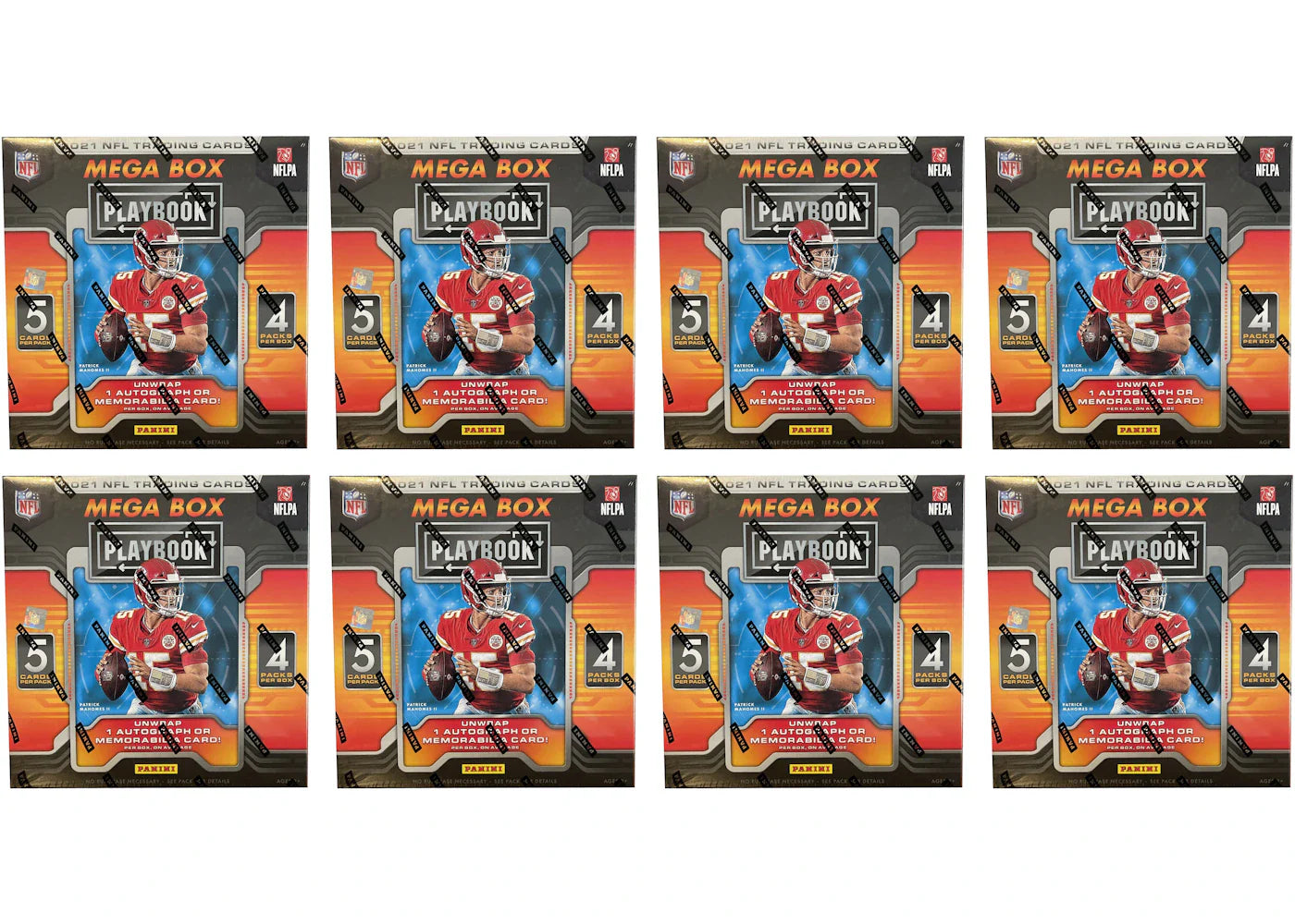 2021 Panini Playbook Football Mega Box (Orange Parallels) 8x Lot