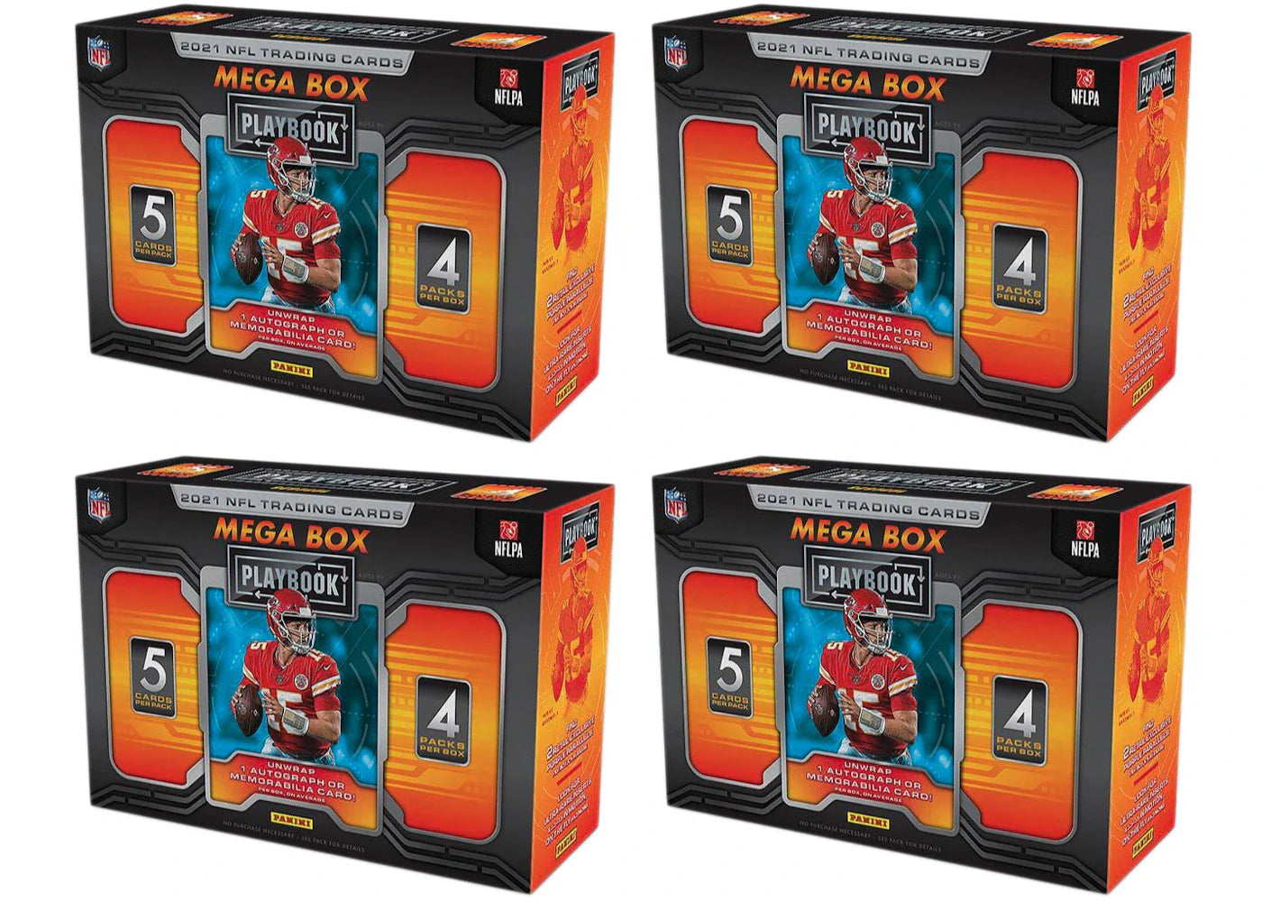 2021 Panini Playbook Football Mega Box (Purple Parallels) 4x Lot