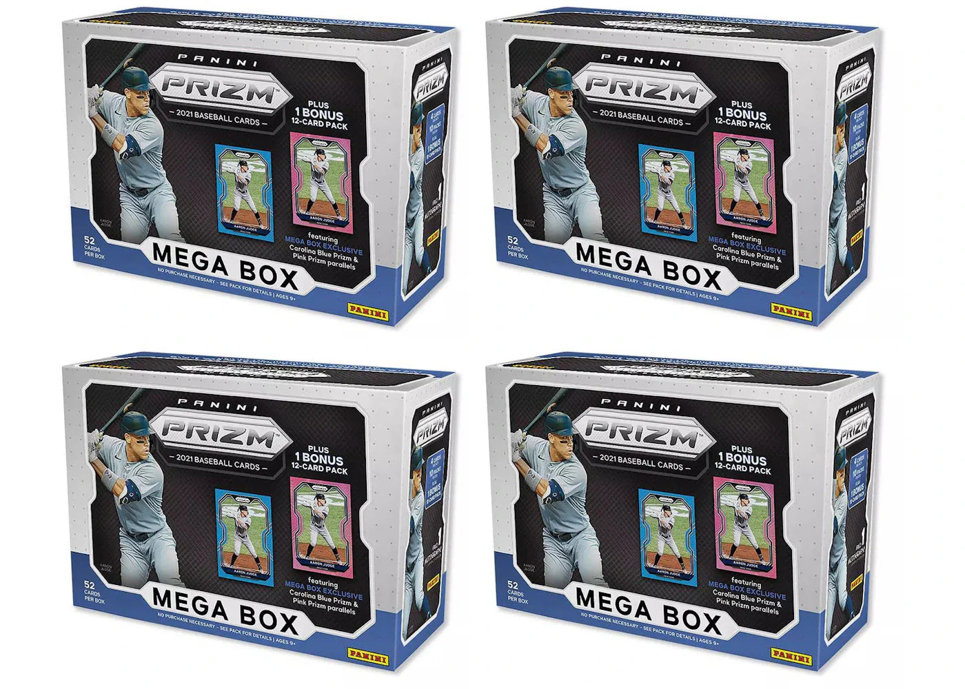 2021 Panini Prizm Baseball Mega Box (Carolina Blue & Pink Prizm) 4x Lot