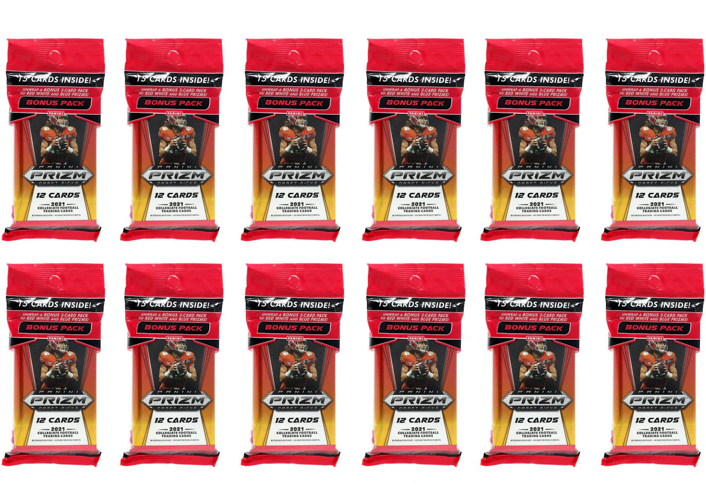 2021 Panini Prizm Draft Picks College Football Cello Pack 12x Lot
