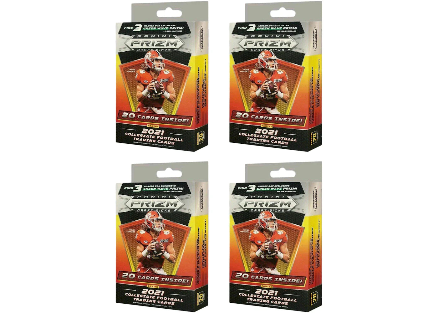 2021 Panini Prizm Draft Picks College Football Hanger Box (Green Wave Prizm) 4x Lot